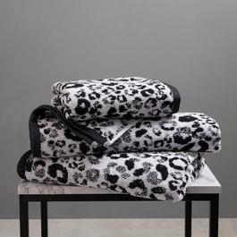 Fusion Animal Print Pure Cotton Hand Towel in Black