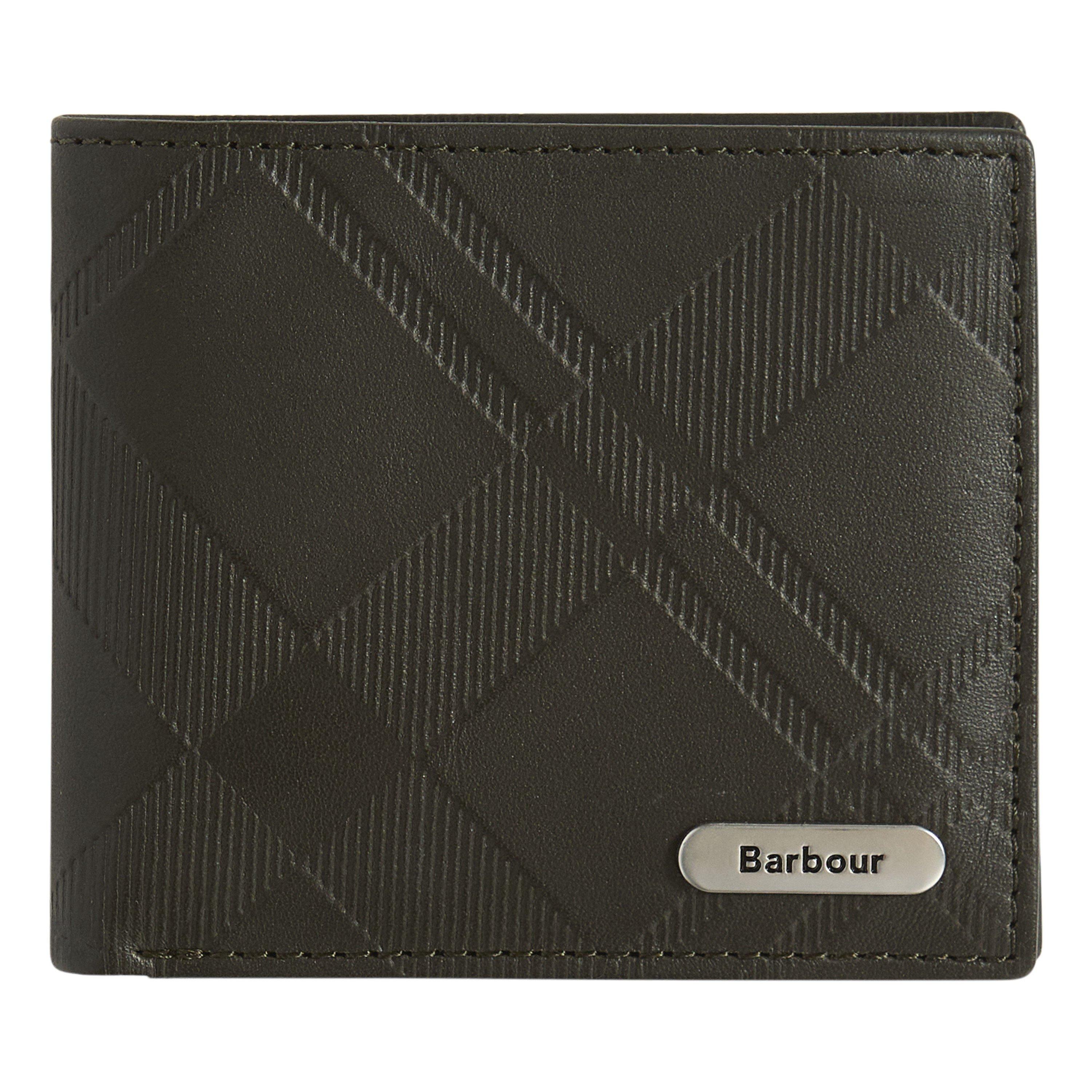 Dark Olive - Barbour - Brunton Leather Bifold Wallet - 1