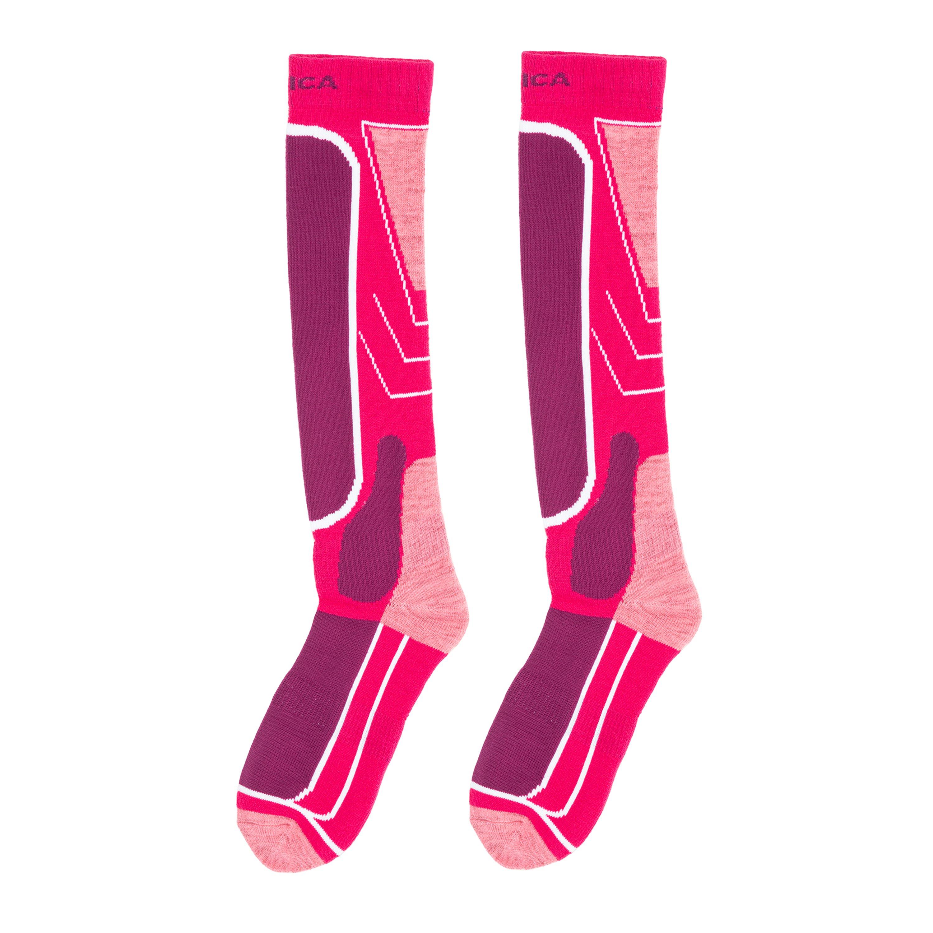 Nevica Women's Meribel 2 Pack Ski Sock - Pink - Ladies 4-8