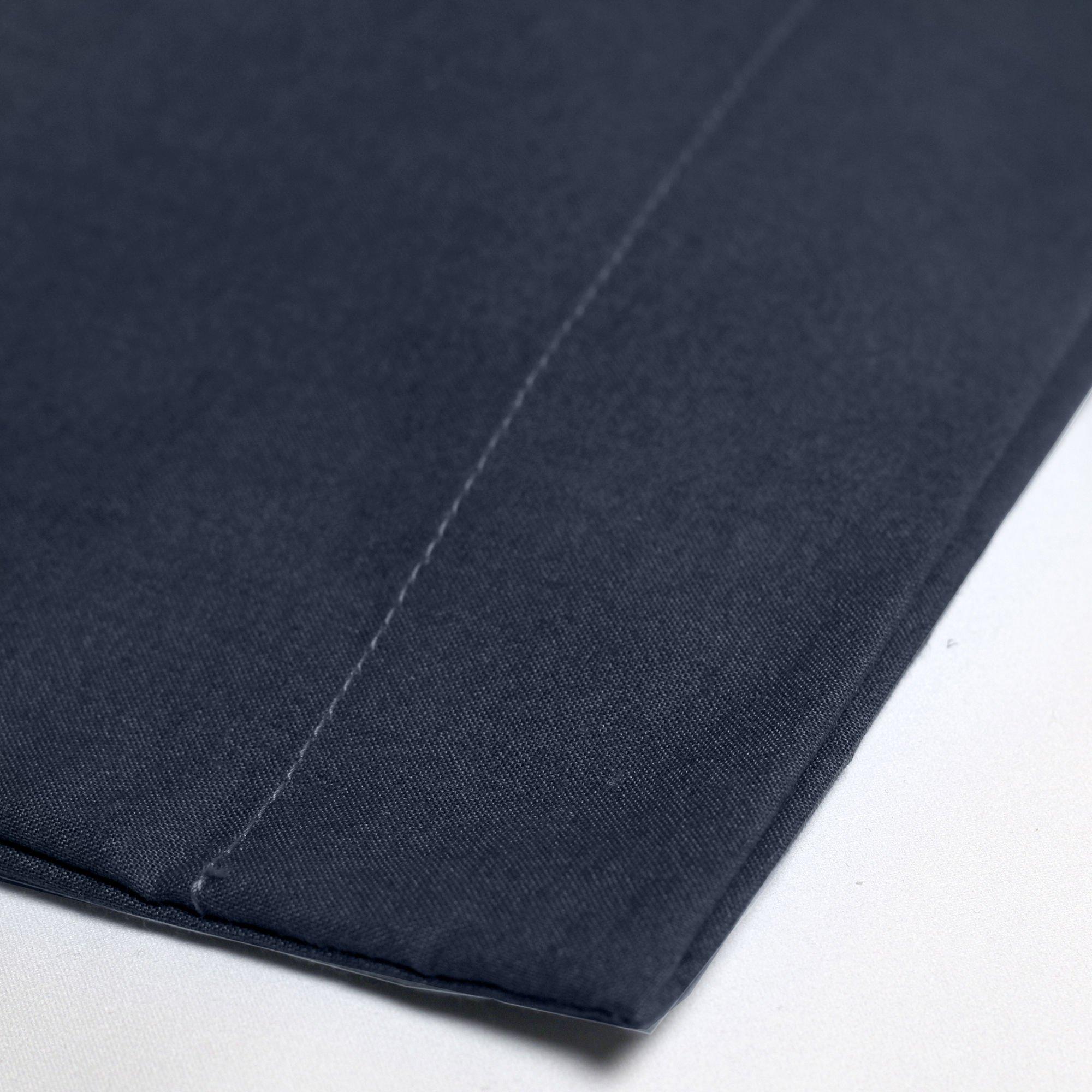 Navy - Serene Home - Plain Dyed Pair of Housewife Pillowcases in Navy - 3