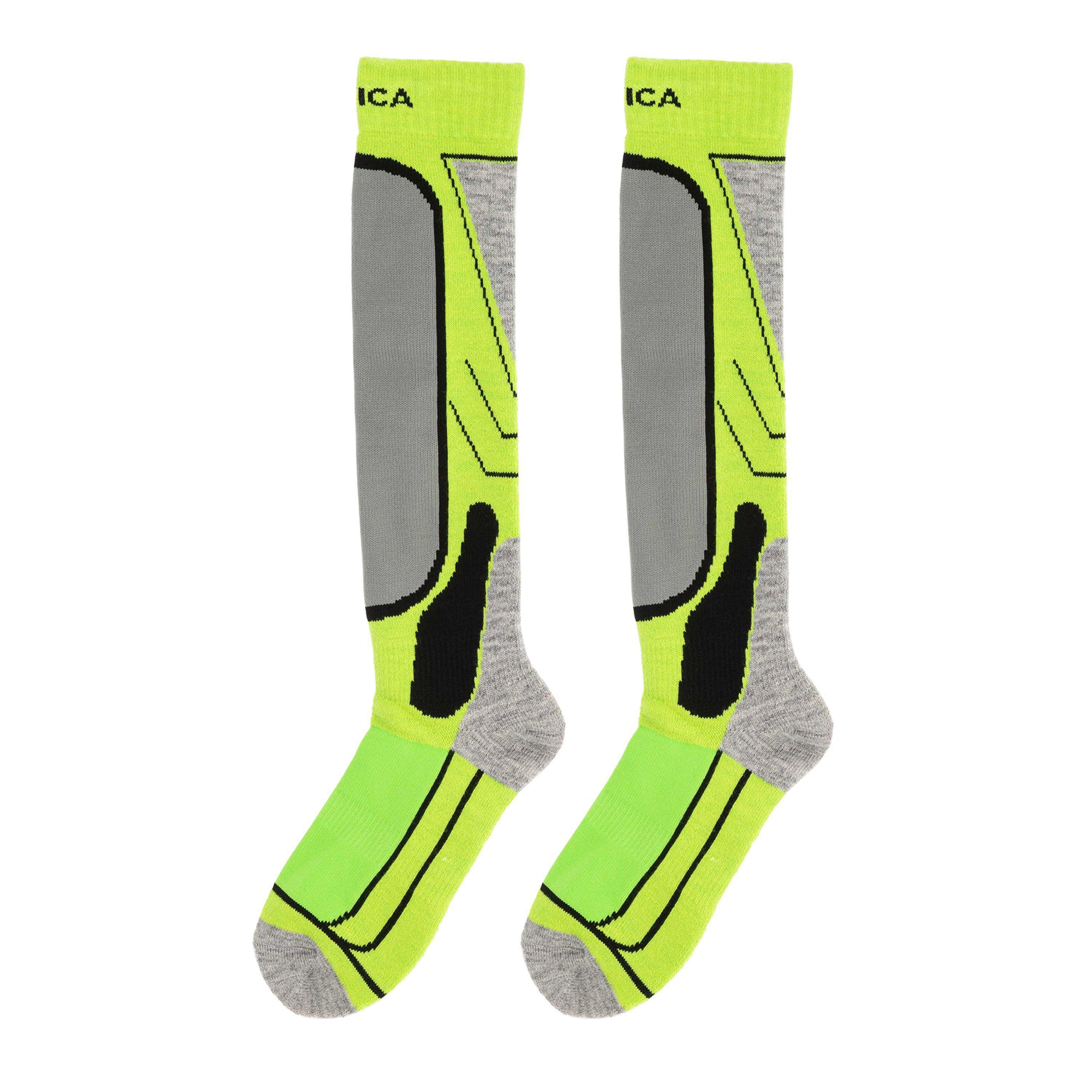 Nevica  Kids Meribel 2 Pack Ski Sock Juniors - Lime Green - Junior 1-6