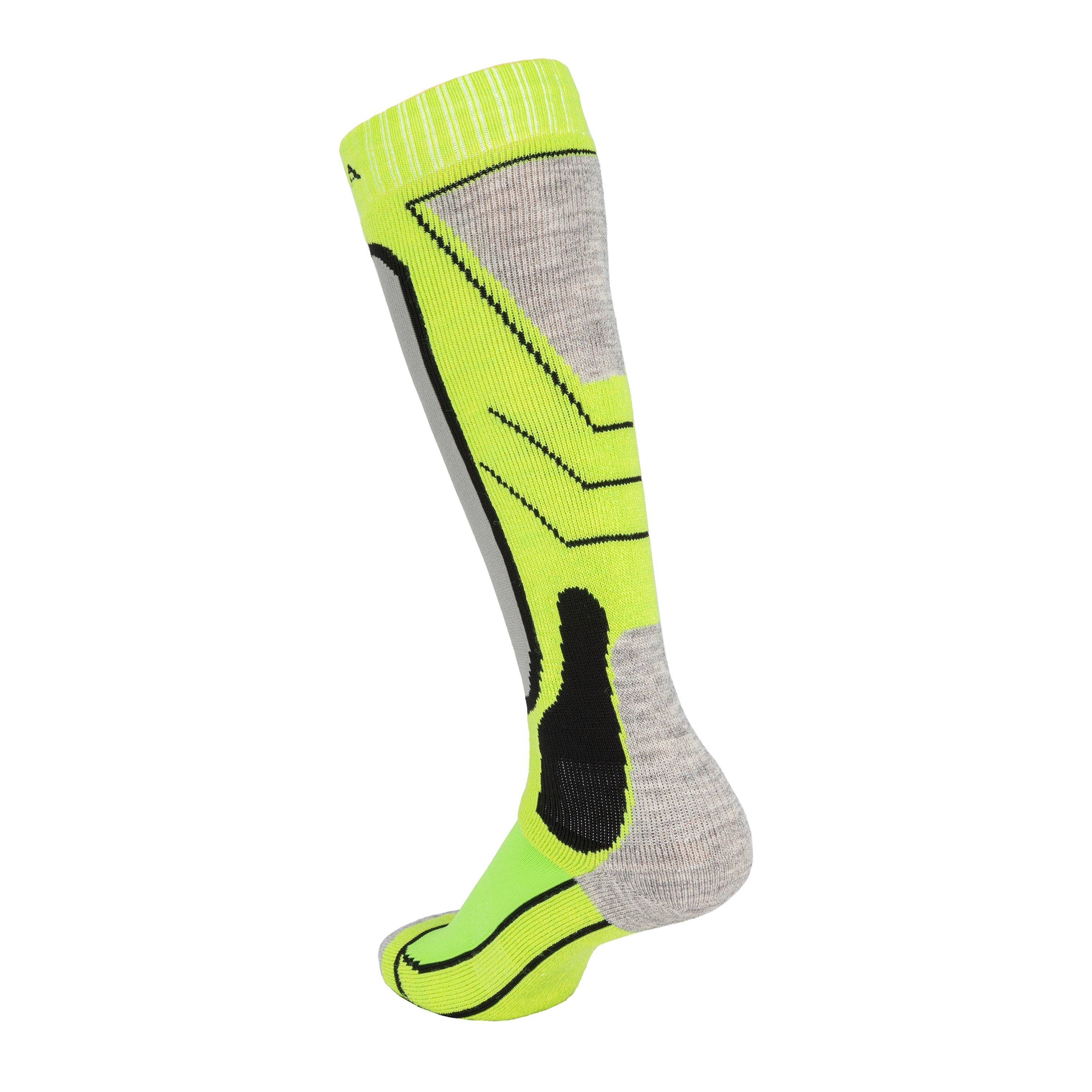 Lime Green - Nevica - Meribel 2 Pack Ski Sock Juniors - 3