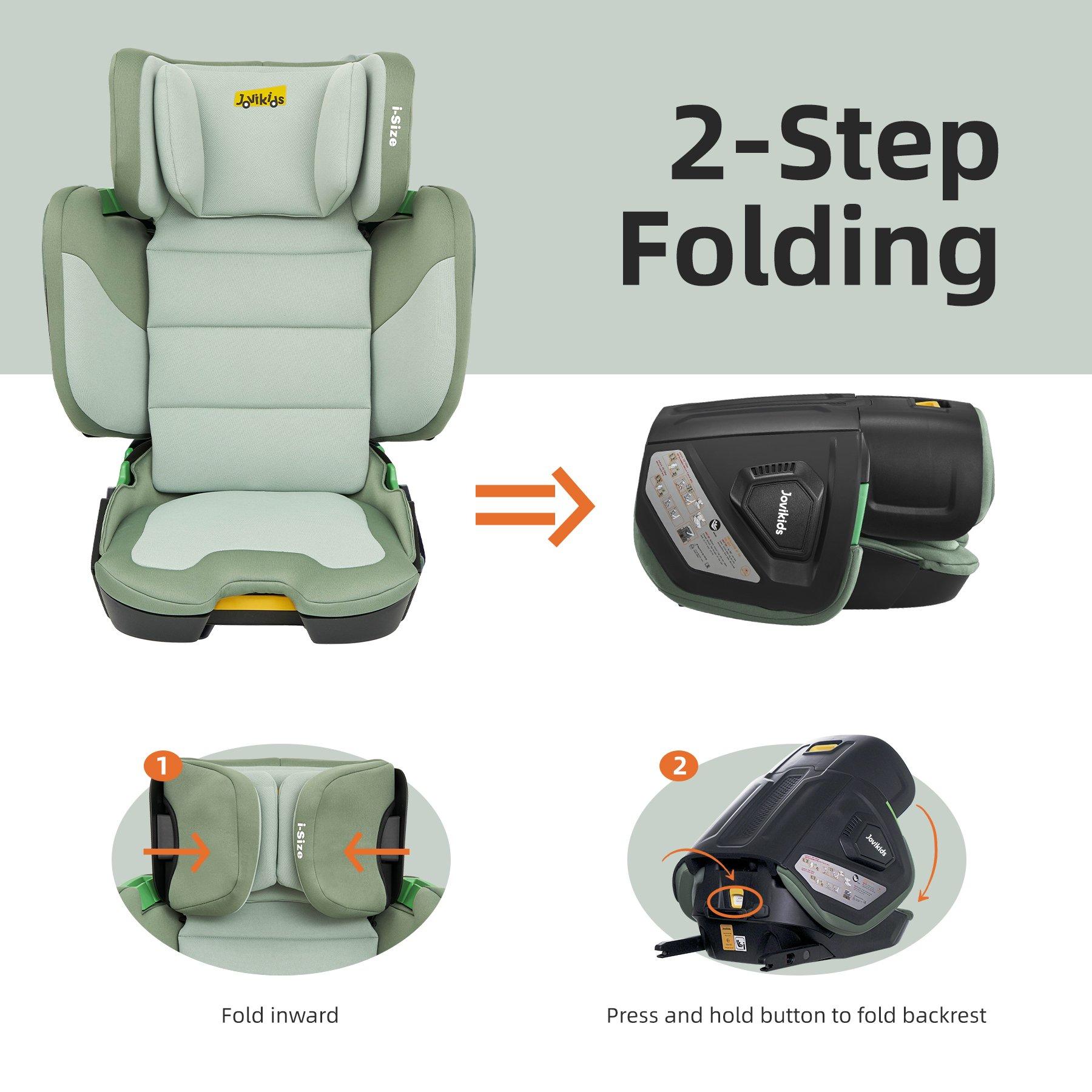 Green - JoviKids - JoviKids Rober Folding Booster Car Seat - Green - 6
