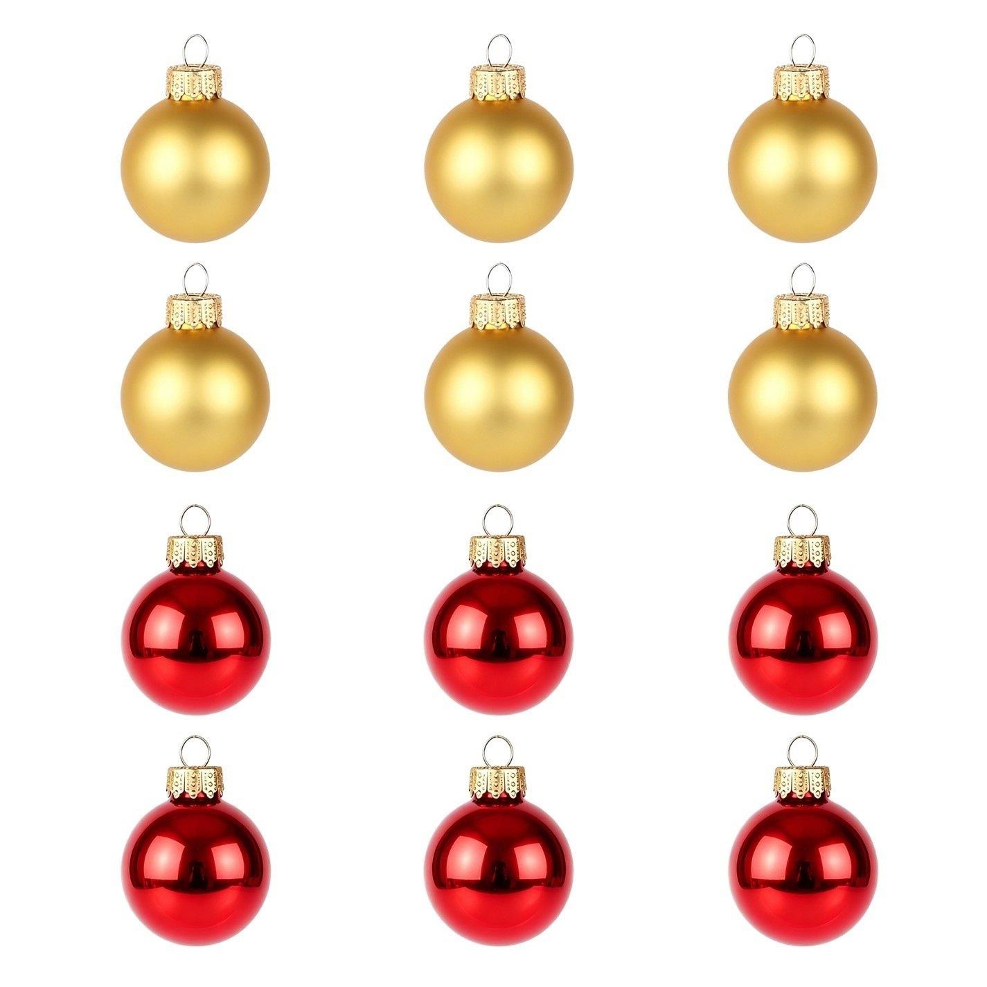 Red/Gold - The Spirit Of Christmas - SOC 12pk 35mm Glass Baubles - 3