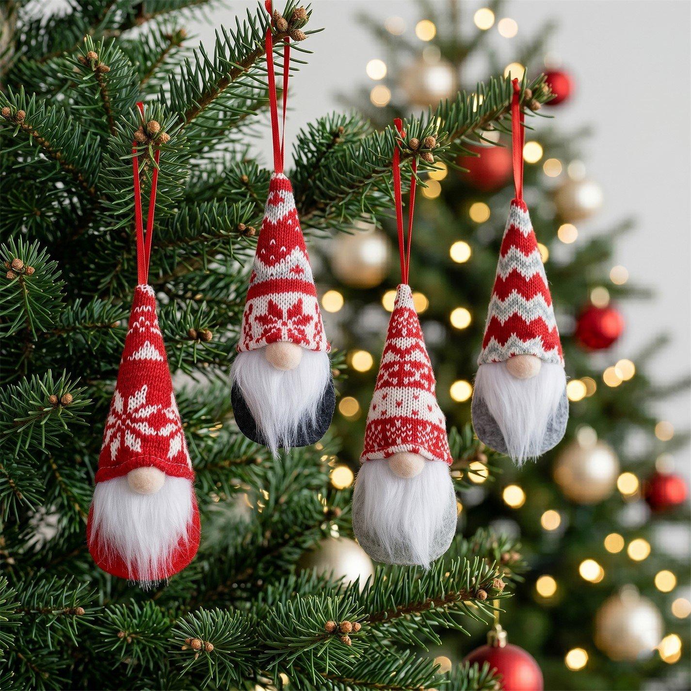 Gonks - The Spirit Of Christmas - 4 piece Gonk Tree Decorations - 1