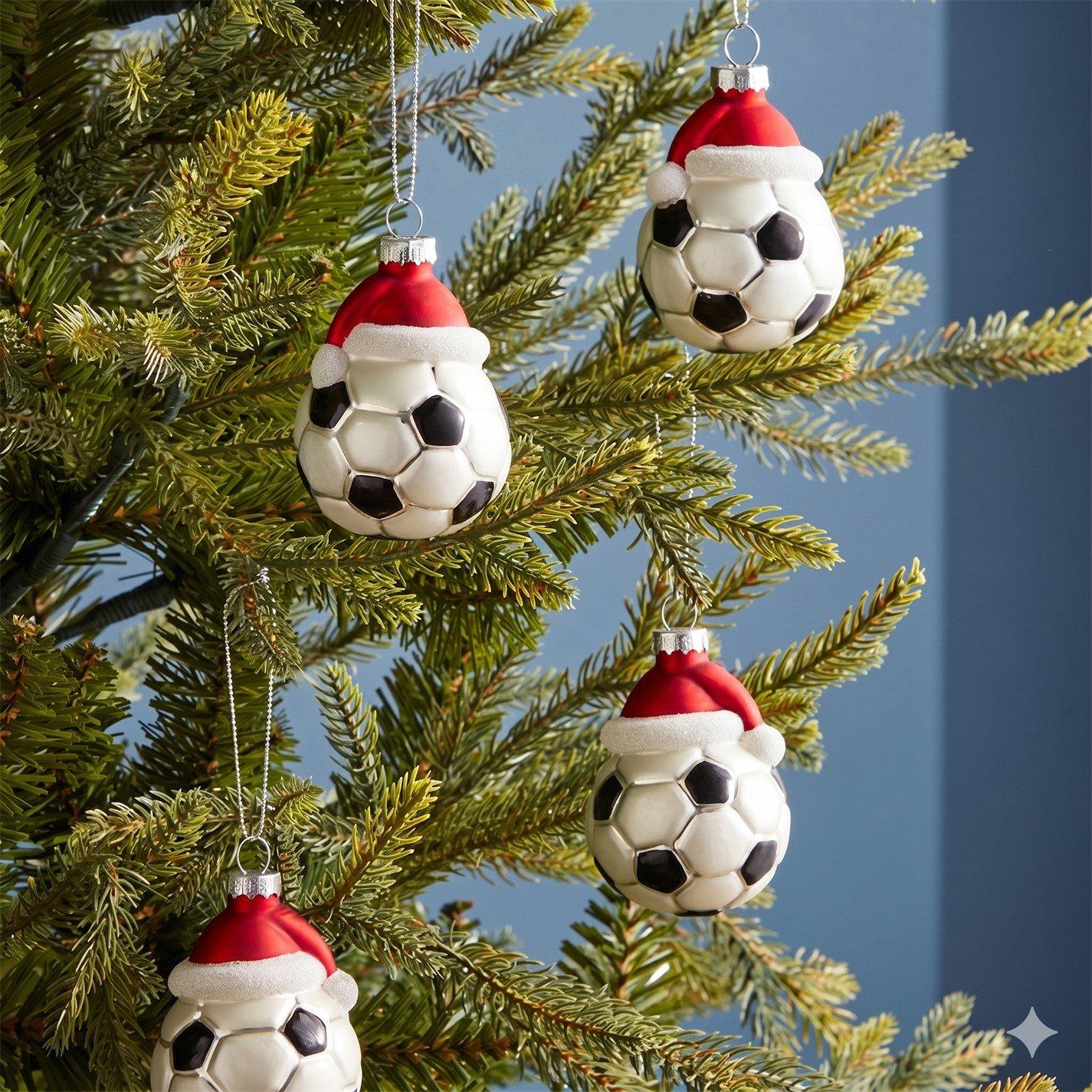 Football - The Spirit Of Christmas - 4 Piece Football Baubles - 1