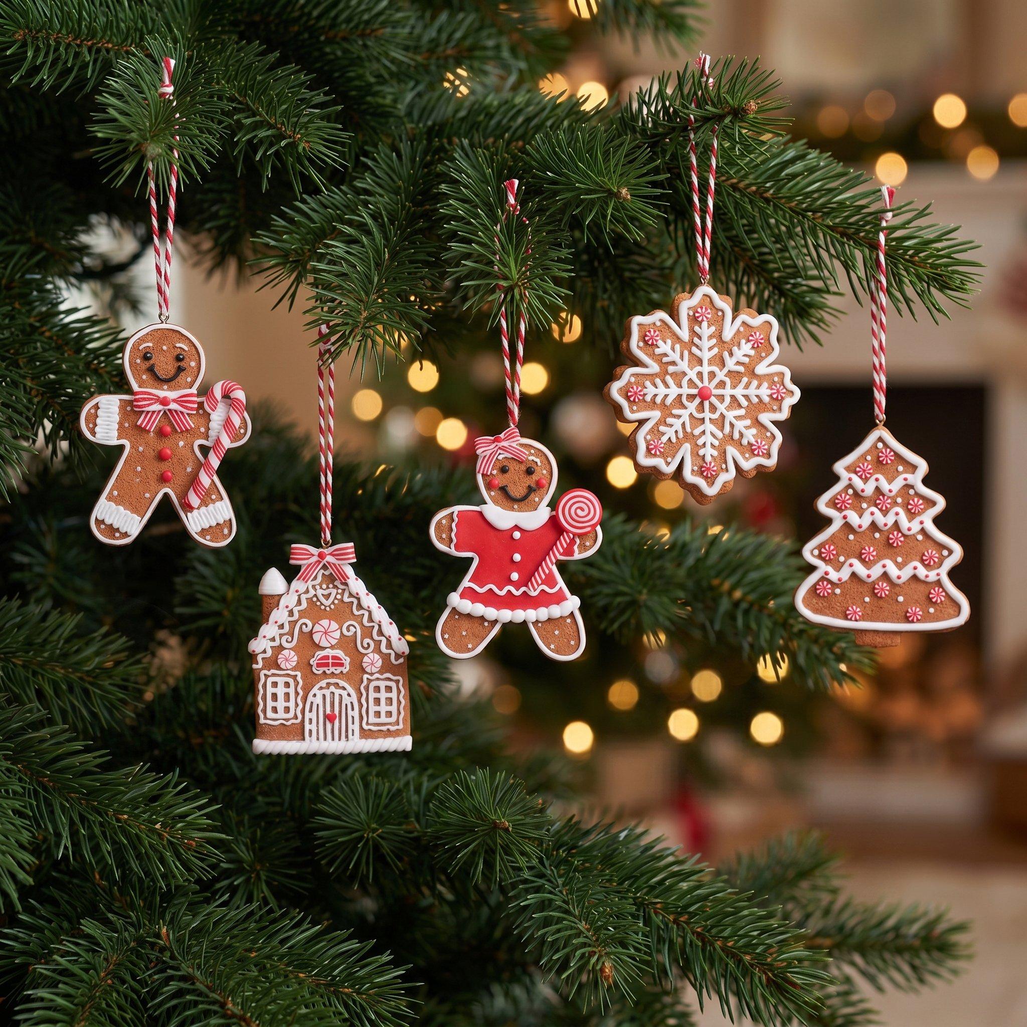 Gingerbread - The Spirit Of Christmas - SOC 5pc Dough Tree Decorations - 1