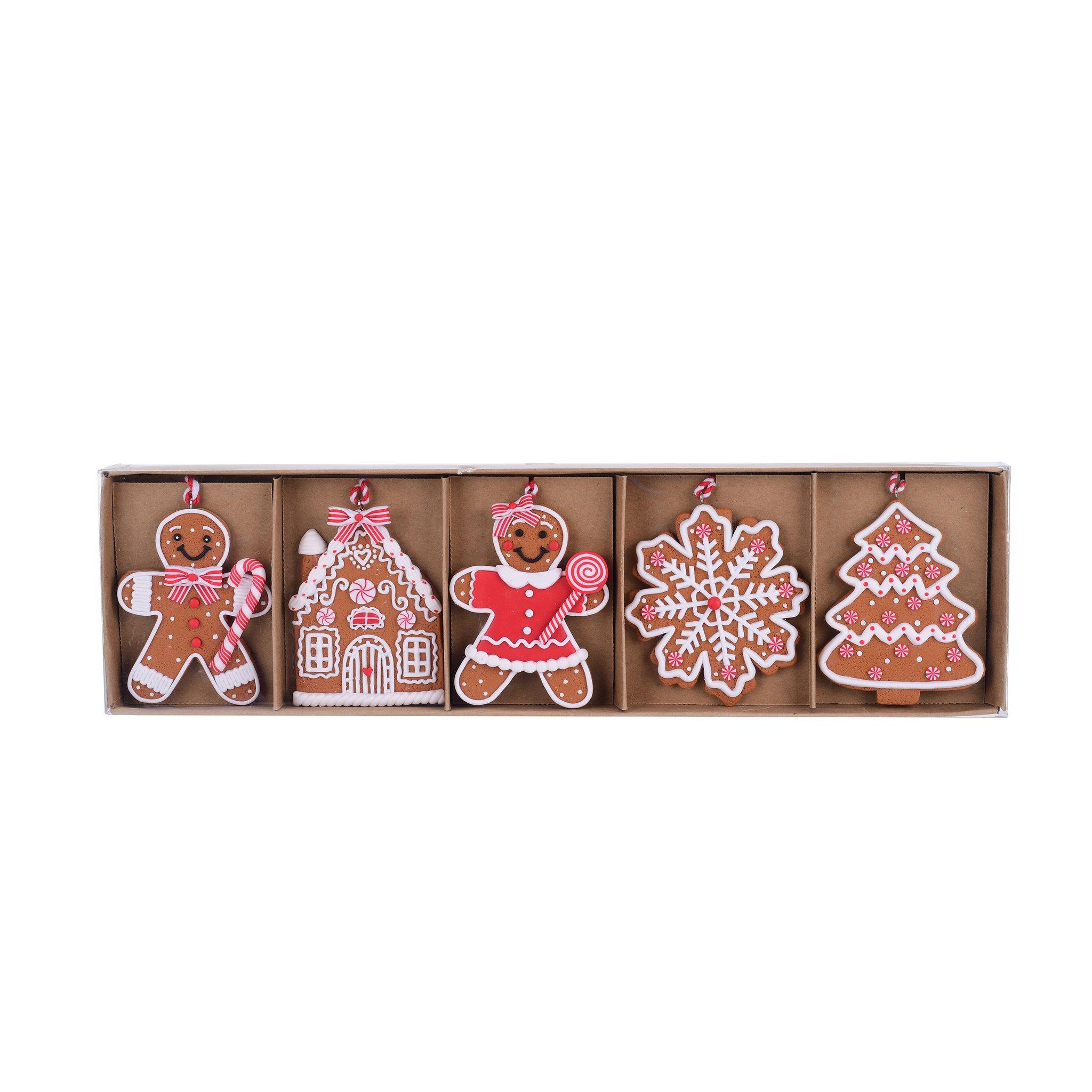 Gingerbread - The Spirit Of Christmas - SOC 5pc Dough Tree Decorations - 4