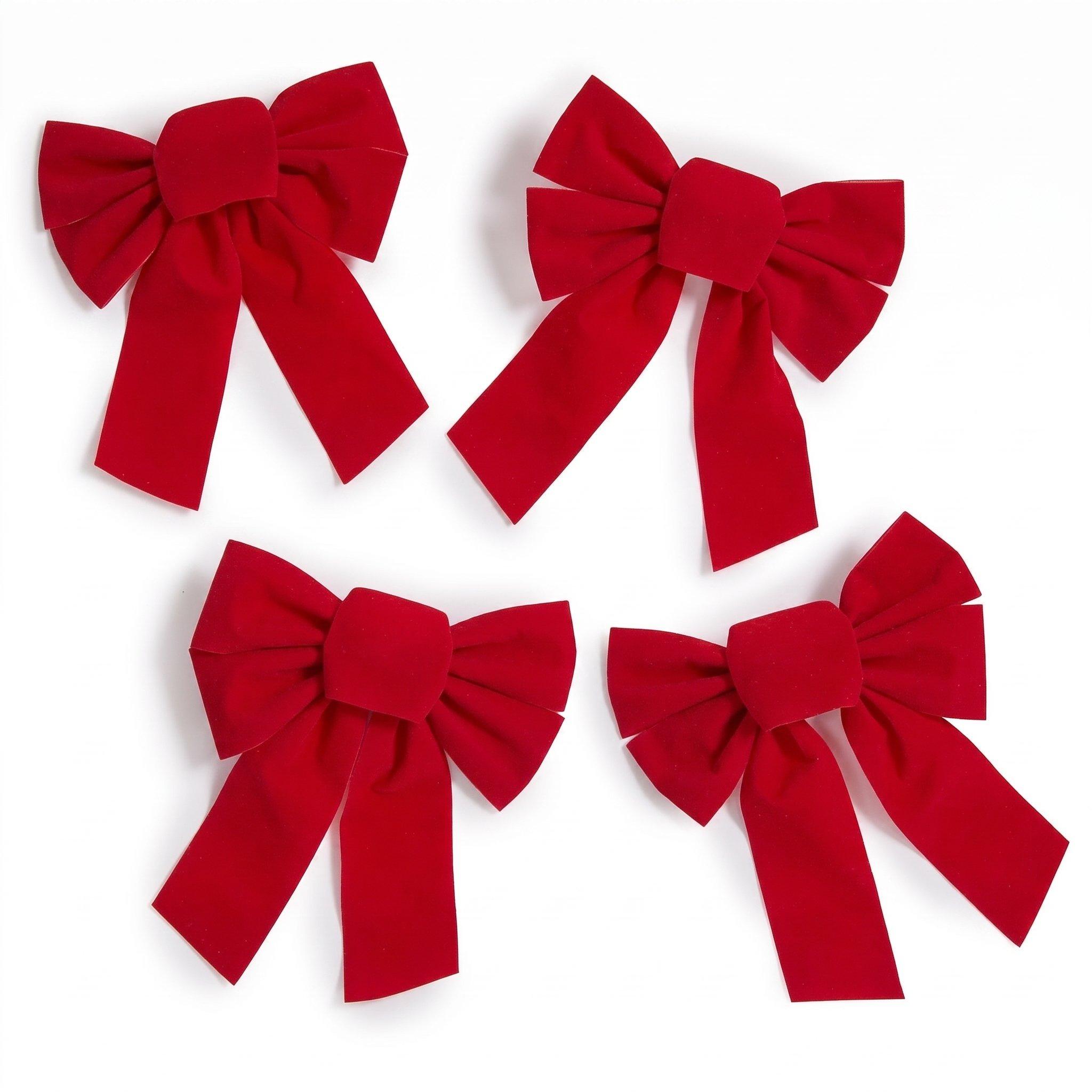 Red - The Spirit Of Christmas - 4 Piece Tree Bows - 4