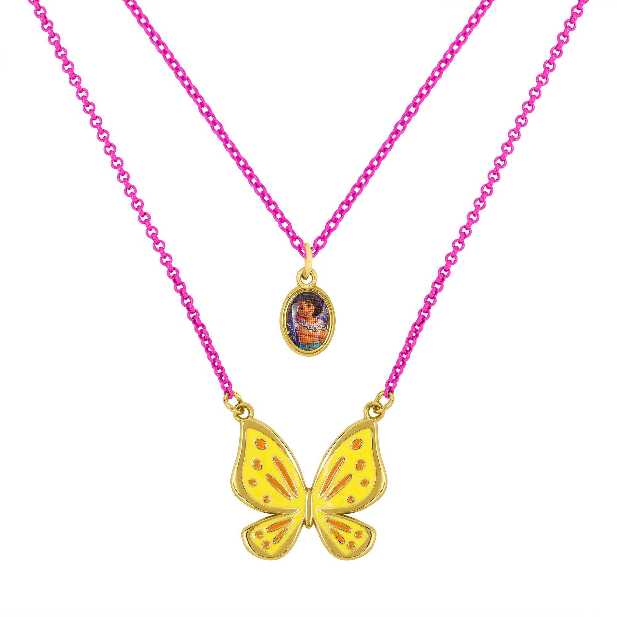 Roza/Žuta - Disney - Encanto Pink and Yellow Mirabel and Butterfly Double Layered Necklace - 1