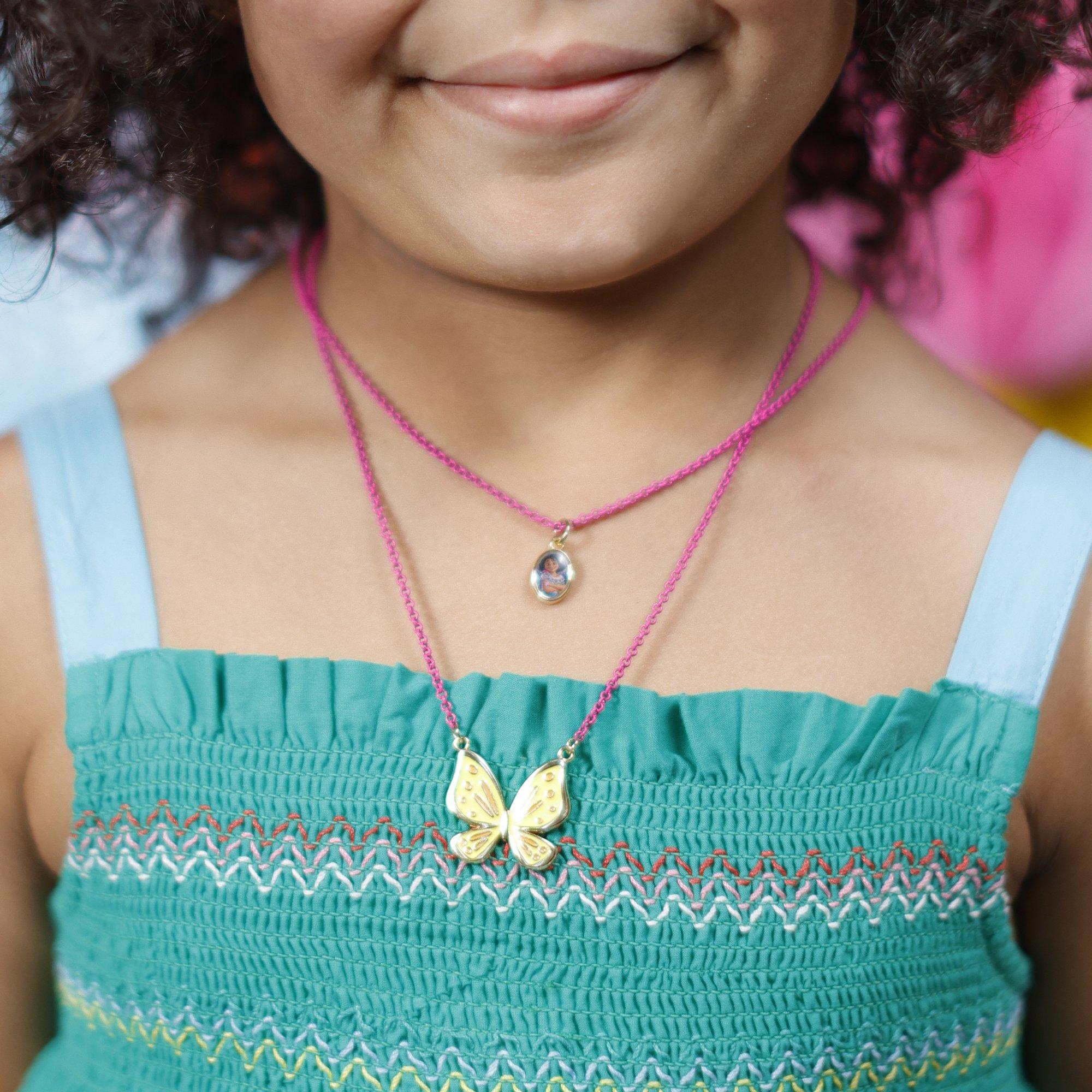 Roza/Žuta - Disney - Encanto Pink and Yellow Mirabel and Butterfly Double Layered Necklace - 2