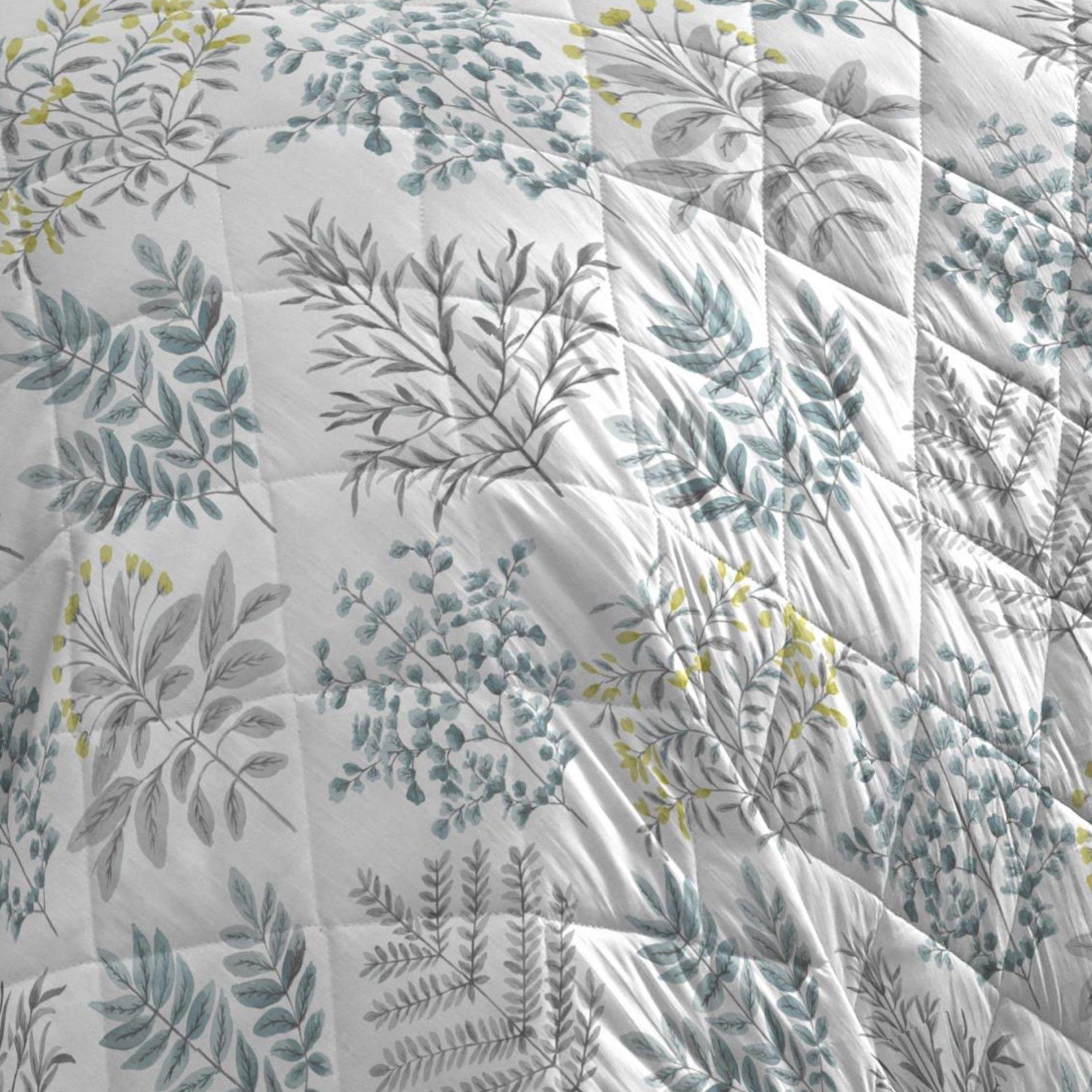 Duck Egg - Dreams and Drapes - Emily Floral Bedspread in Duck Egg - 3