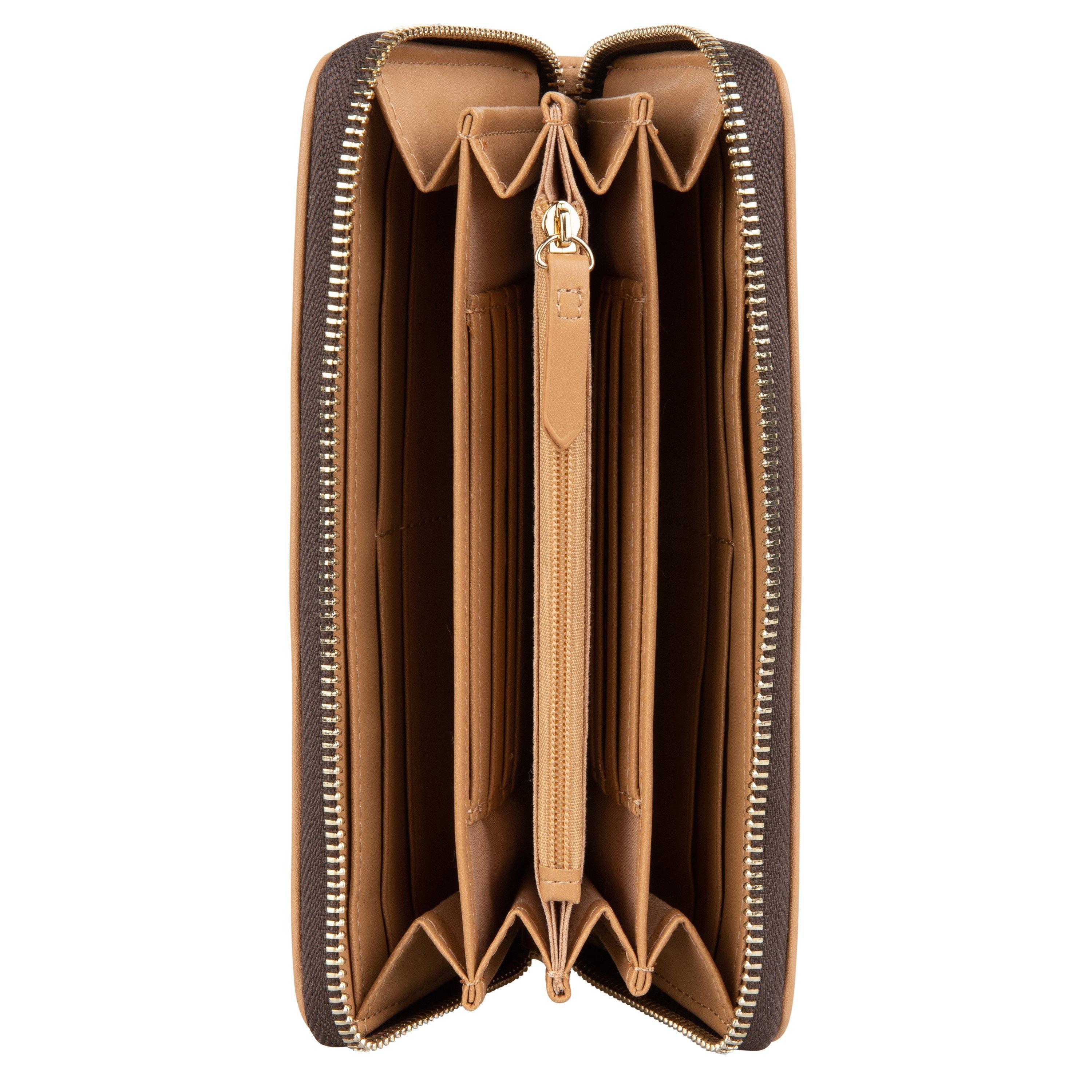 Cuoio/Multi E76 - Valentino - Valentino Logo Large Zip Around Purse - 4