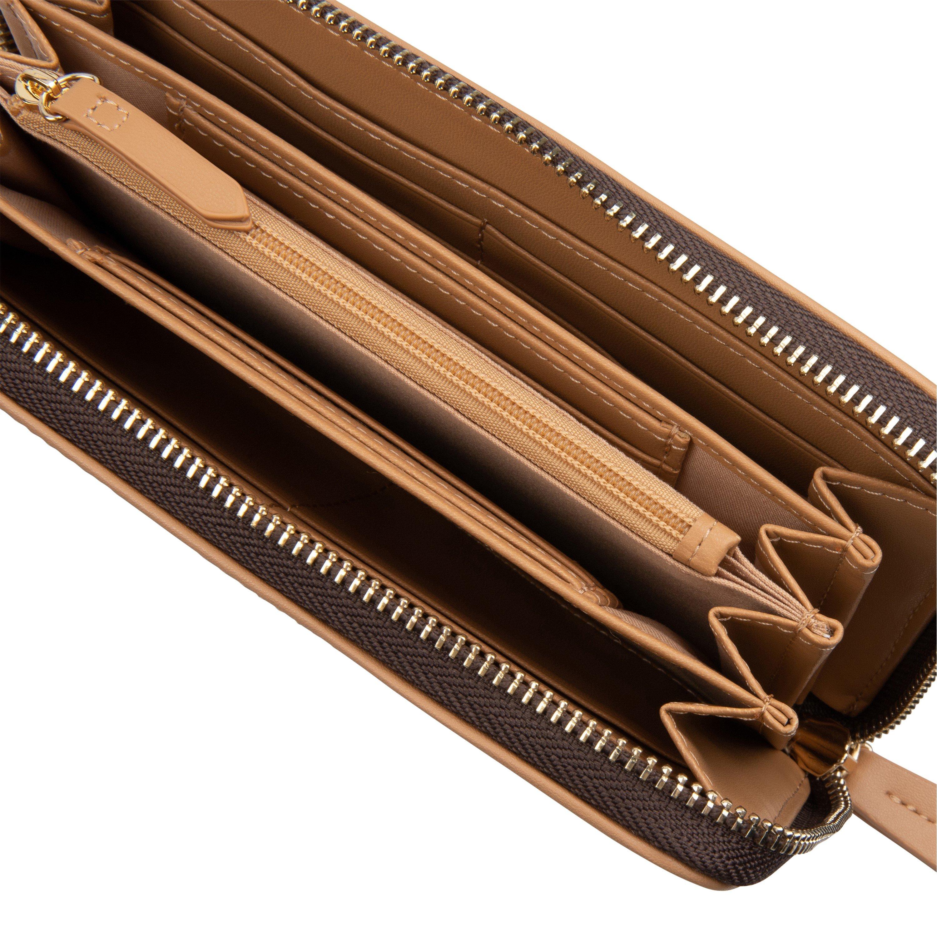 Cuoio/Multi E76 - Valentino - Valentino Logo Large Zip Around Purse - 5