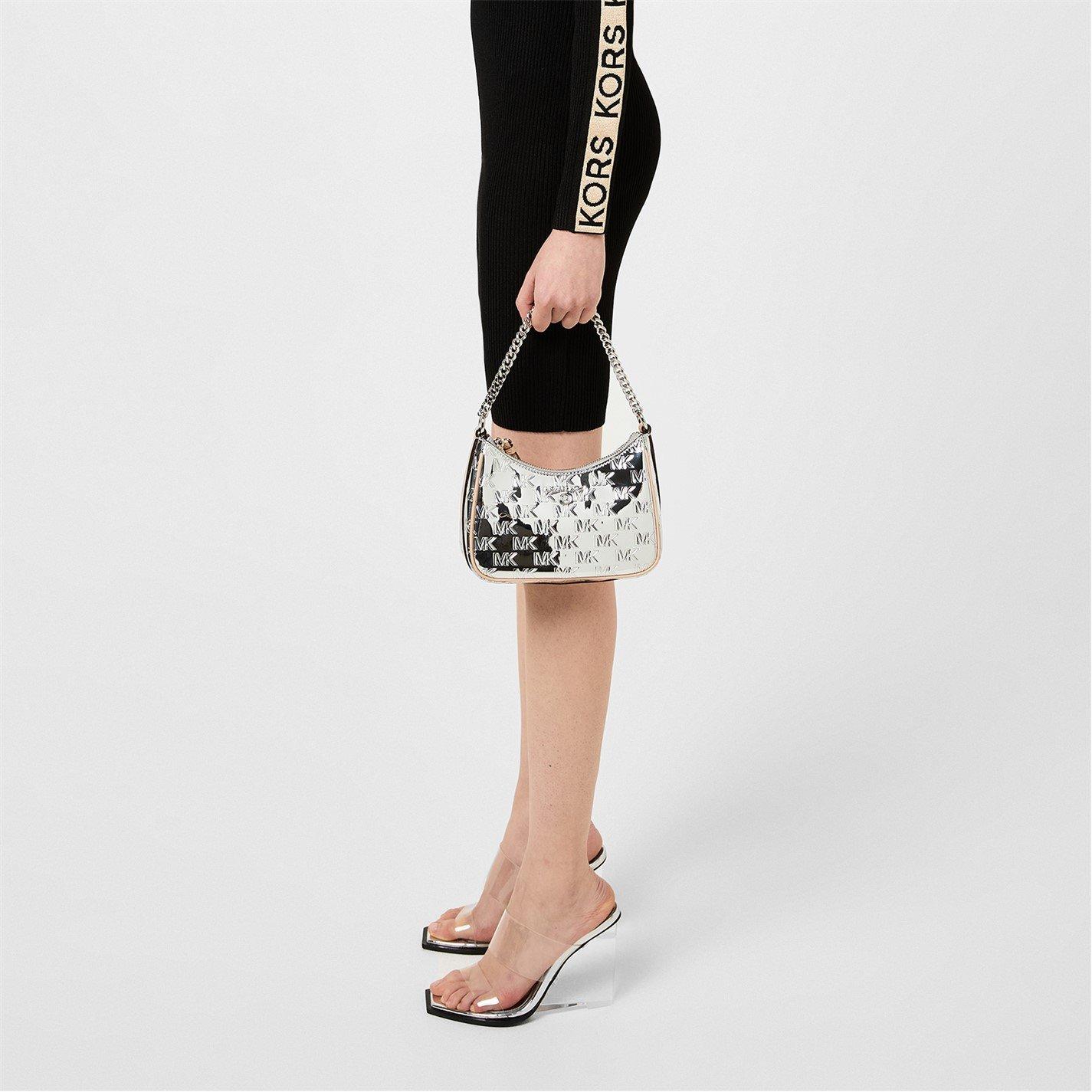 Silver - MICHAEL Michael Kors - Women's Jet Set Signature Chain Shoulder Bag - 4