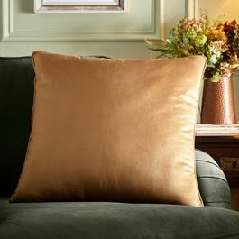 Appletree Harlan Plain Velvet Filled Cushion in Gold