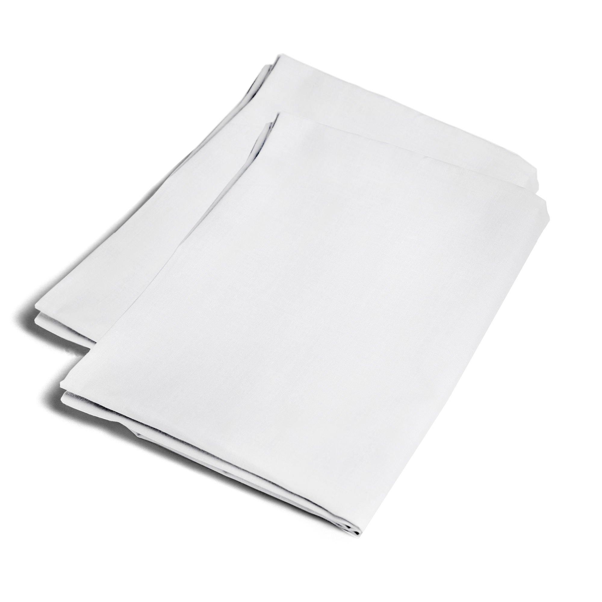 White - Serene Home - Plain Dye Pair of Housewife Pillowcases in White - 2
