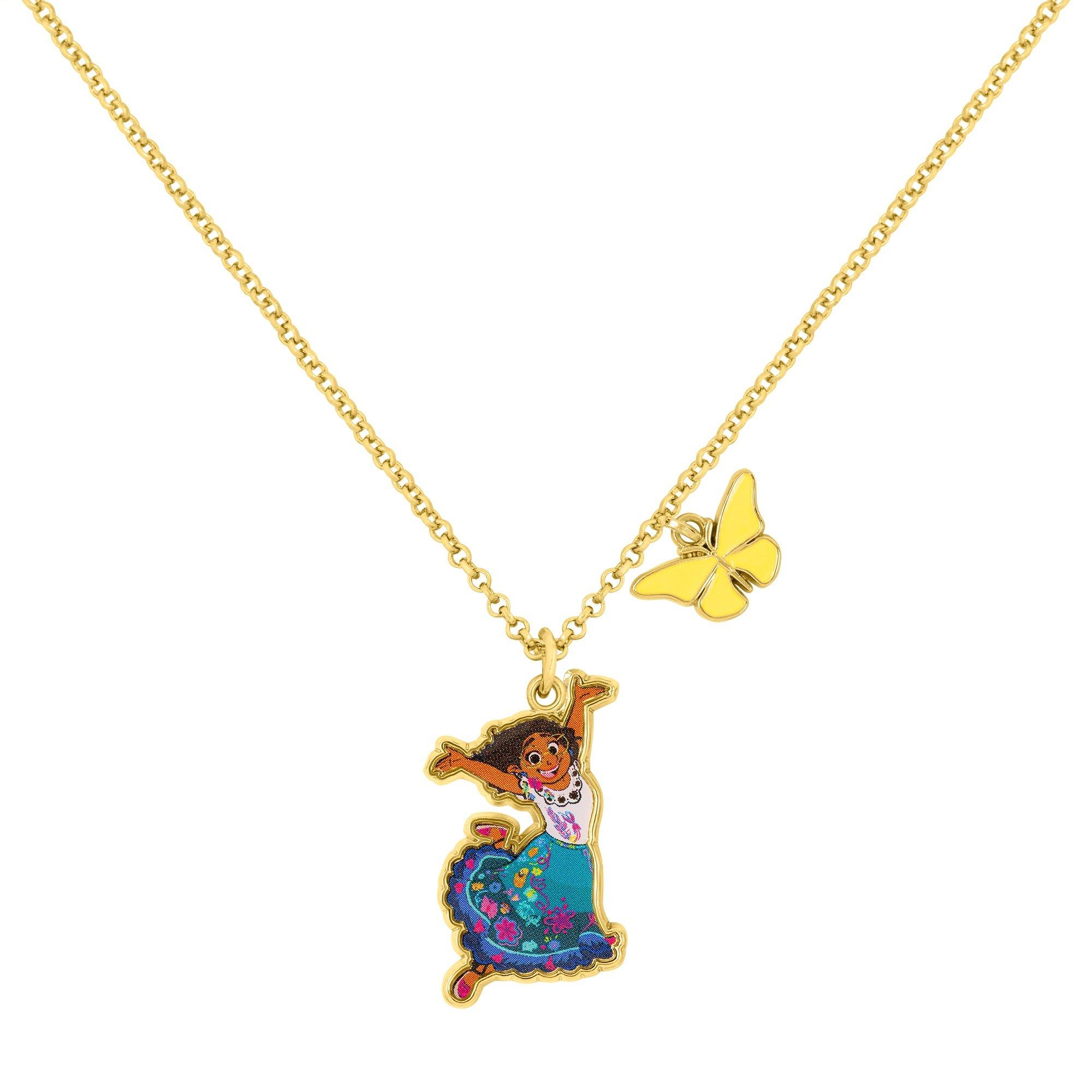 Ouro - Disney - Encanto Gold Mirabel and Butterfly Charm Necklace - 1