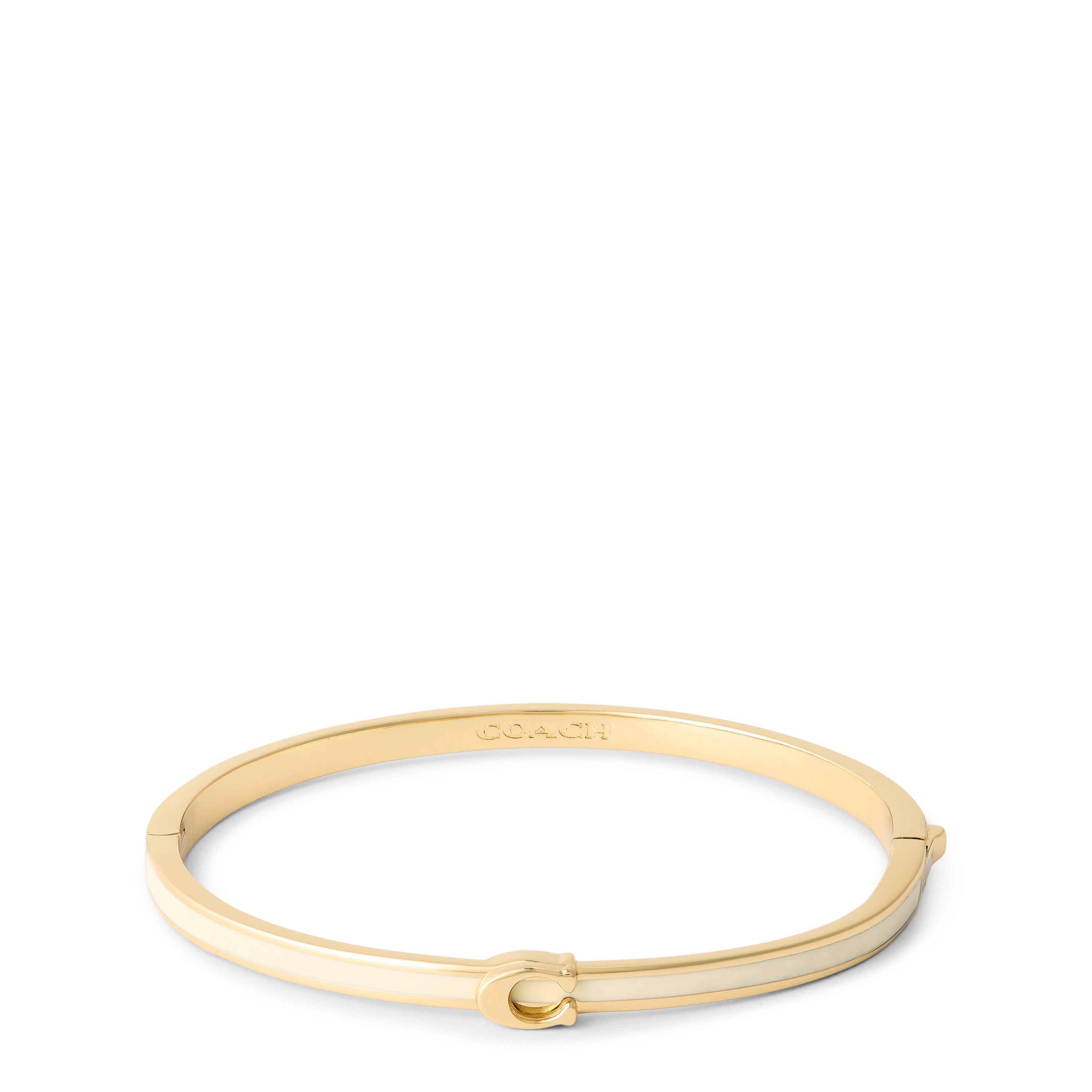 Coach COACH C HINGE BANGLE - Chalk/Gold