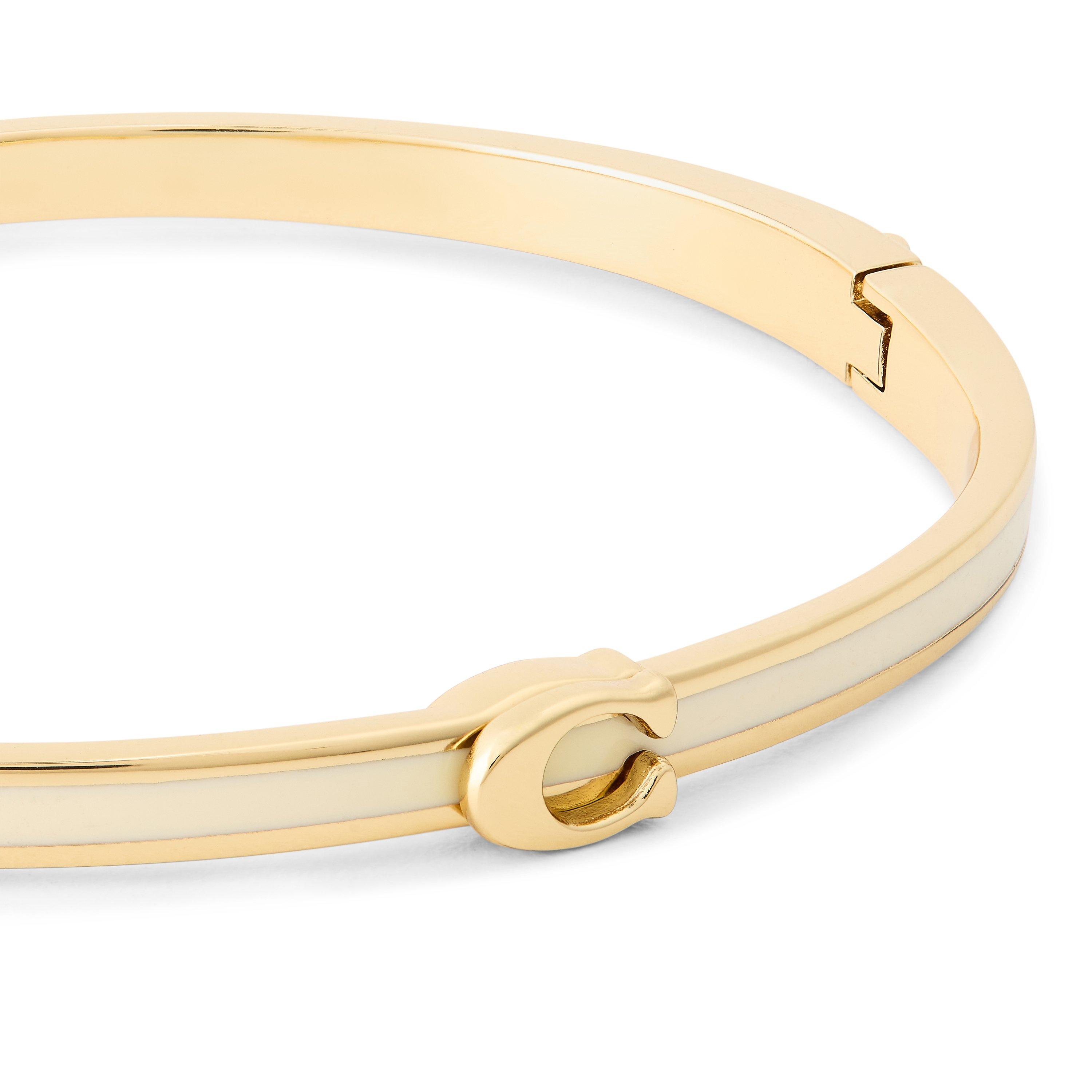 Chalk/Gold - Coach - COACH C HINGE BANGLE - 2