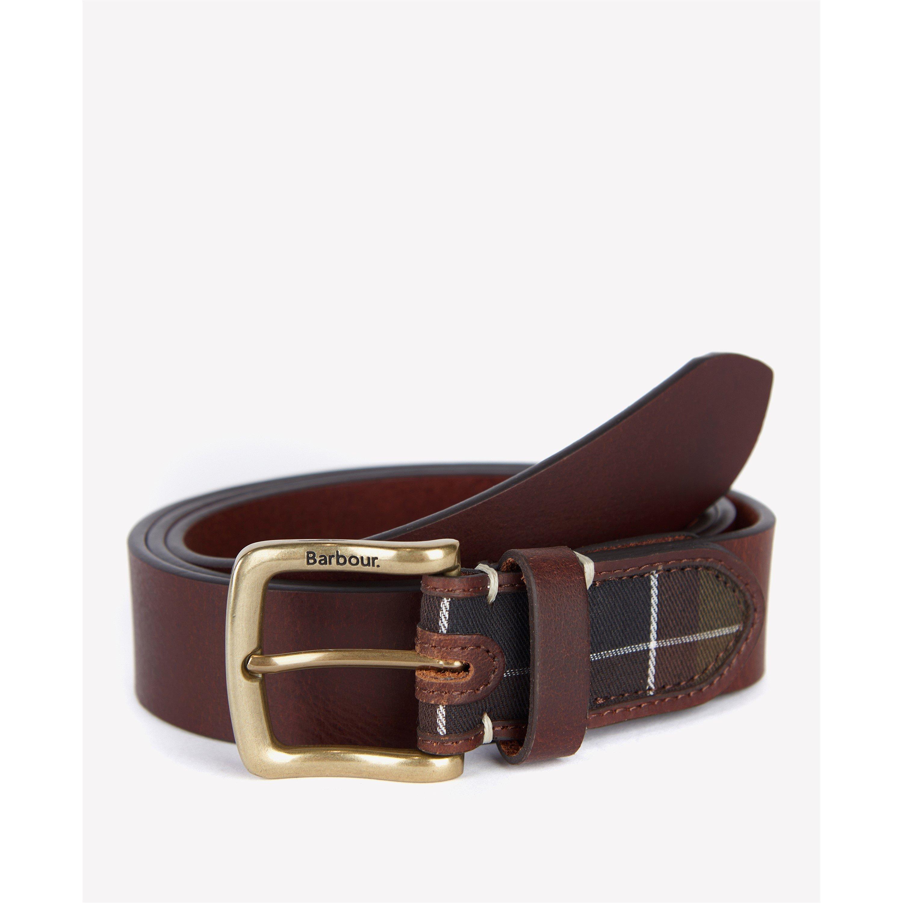 Barbour Men's Tartan Leather Belt