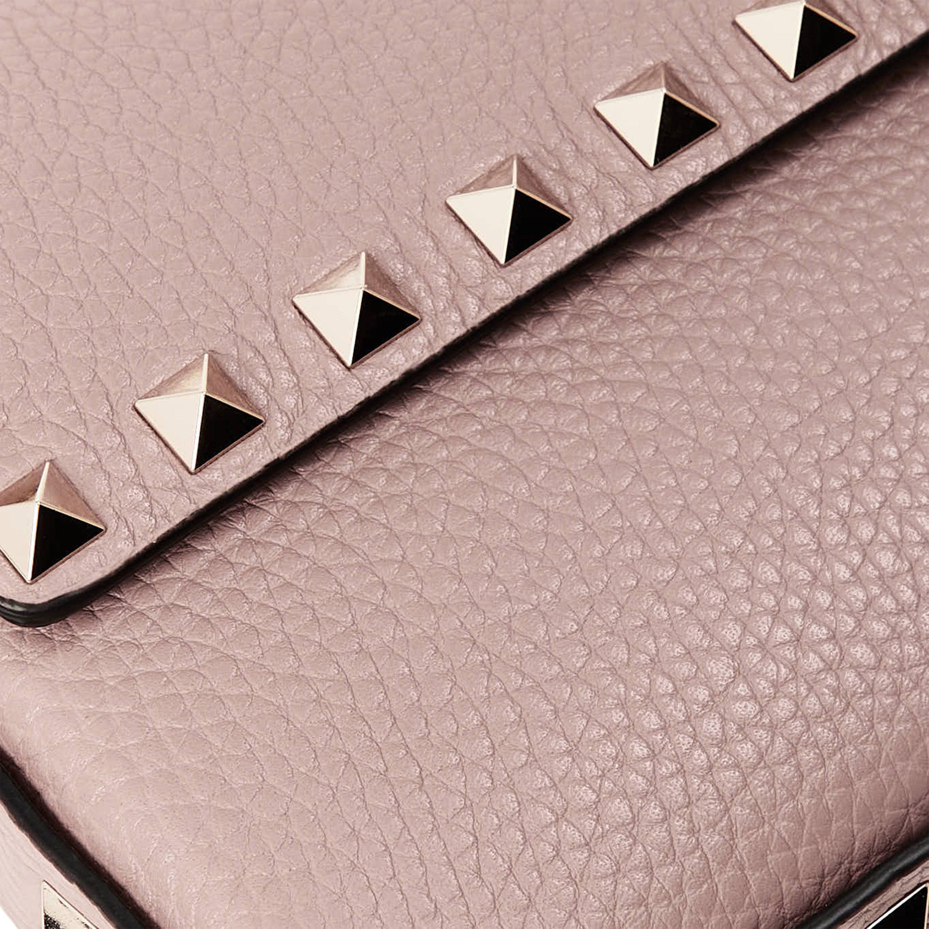 Poudre - Valentino Garavani - Women's Rockstud Mini Leather Crossbody Bag - 4
