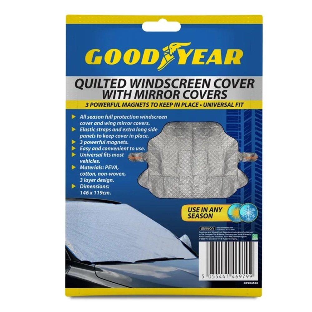 Sølv - Goodyear - Goodyear Quilted Magnetic Windscreen Cover - 1