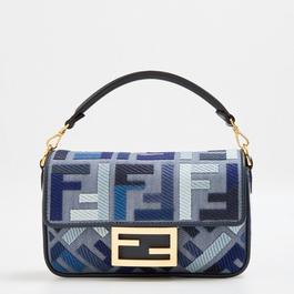 Fendi Women's Mini Denim Baguette Bag