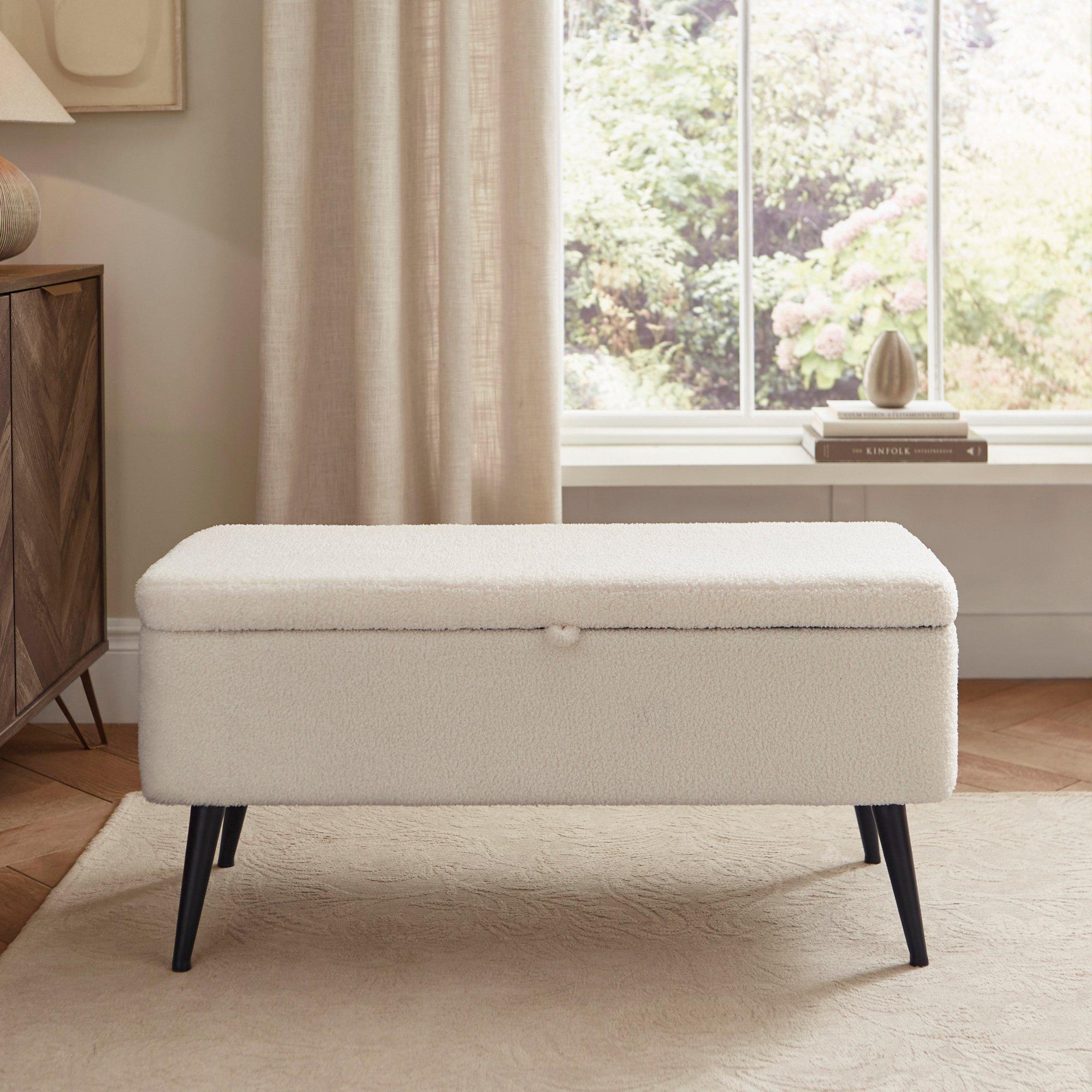 Cream - GFW - Lola Storage Ottoman Cream - 1