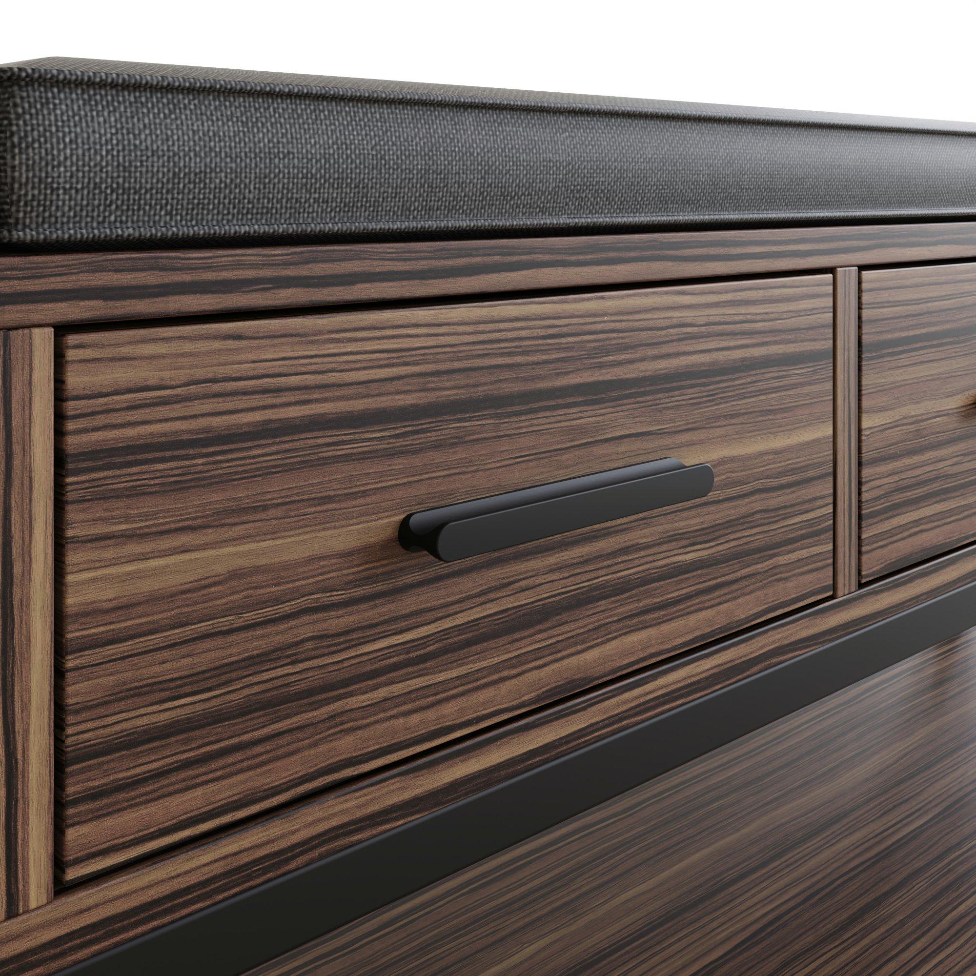 Walnut - GFW - Quinn Industrial Shoe Storage Bench - 9