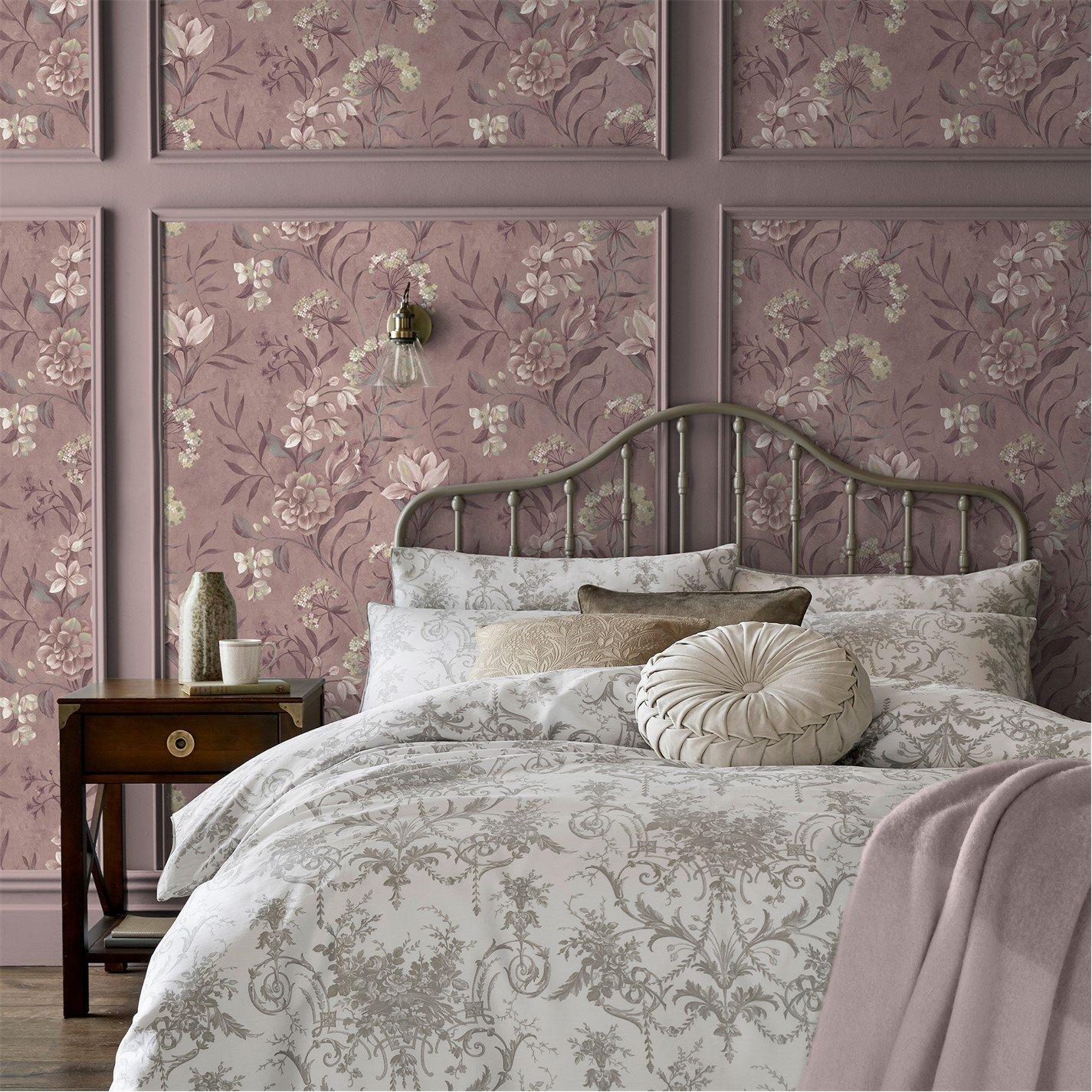 Laura Ashley  Blairmore Floral Wallpaper Grape