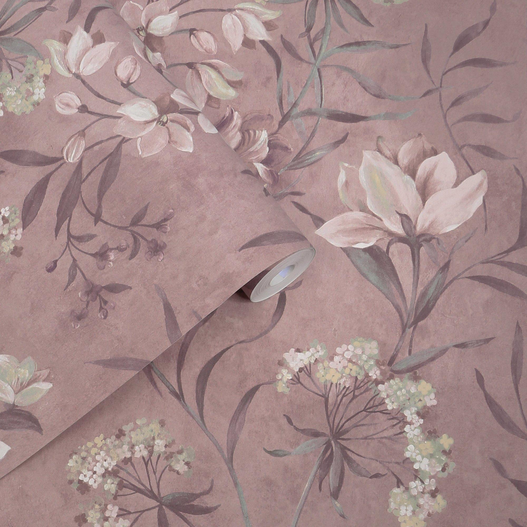 Grape - Laura Ashley - Blairmore Floral Grape Wallpaper - 3