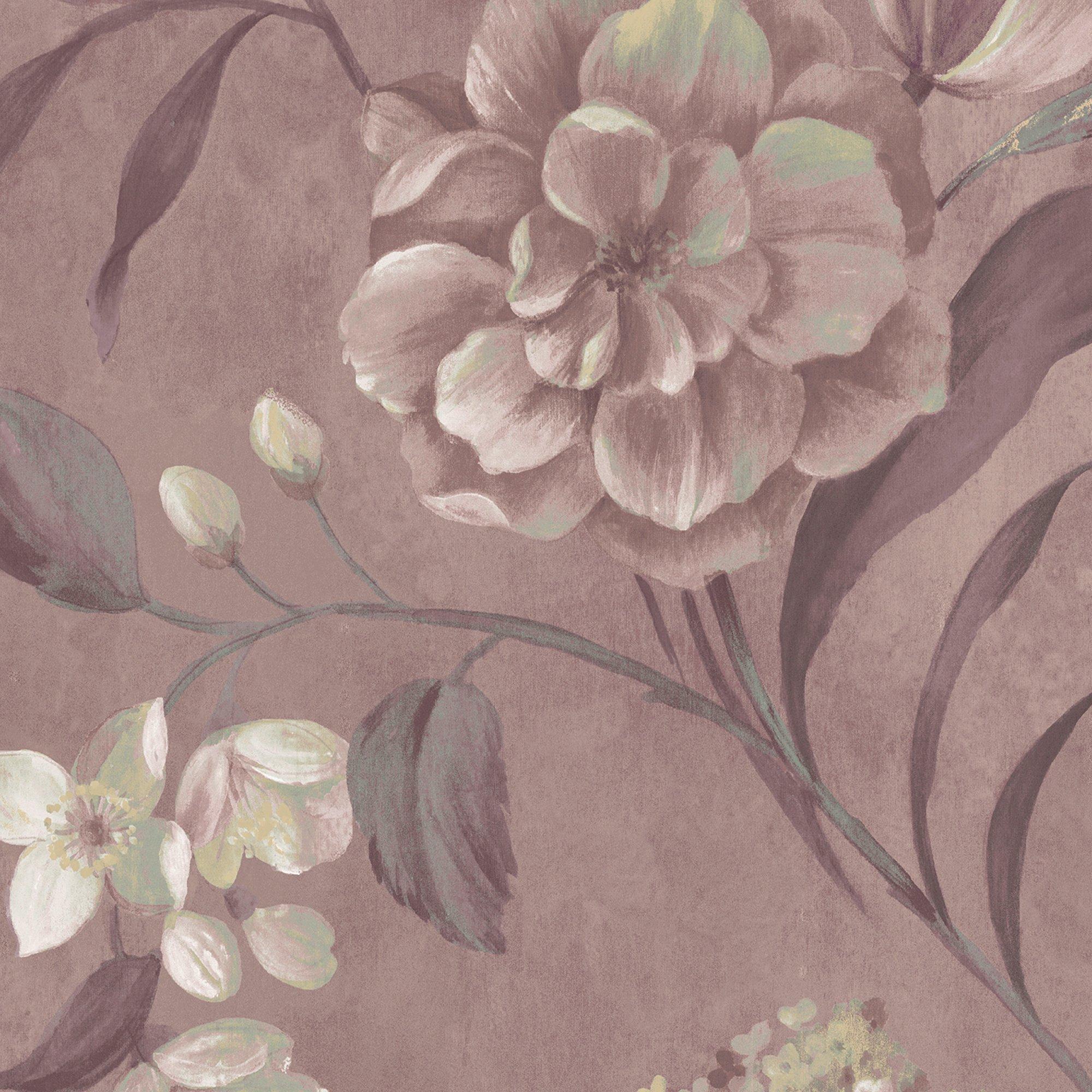 Grape - Laura Ashley - Blairmore Floral Grape Wallpaper - 4