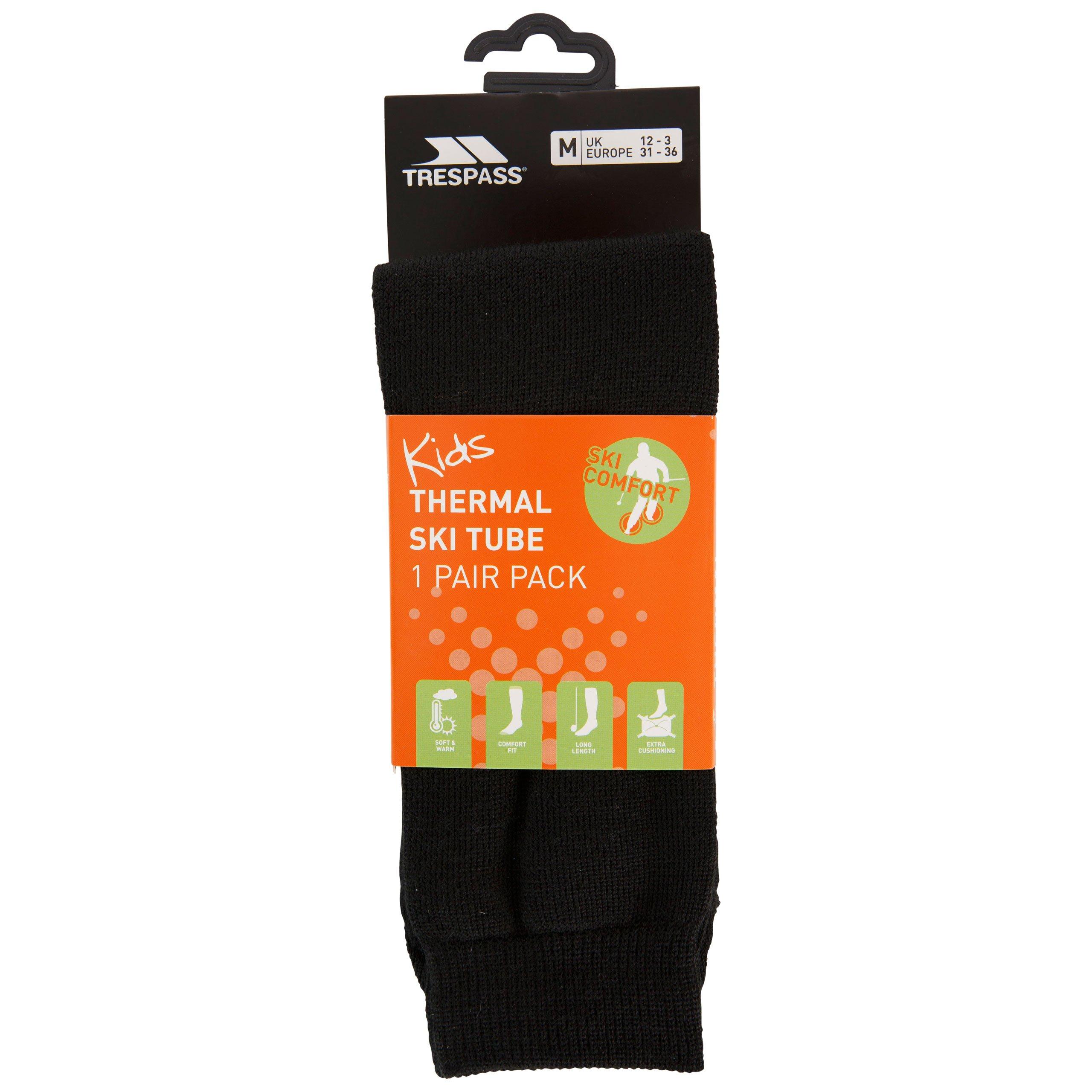 Black - Trespass - Kids' Tubular Ski Socks - 5