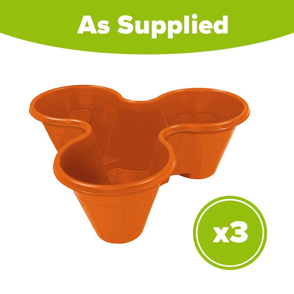 Yougarden  Stackable Planters (3) - Terracotta - 36x12.5cm