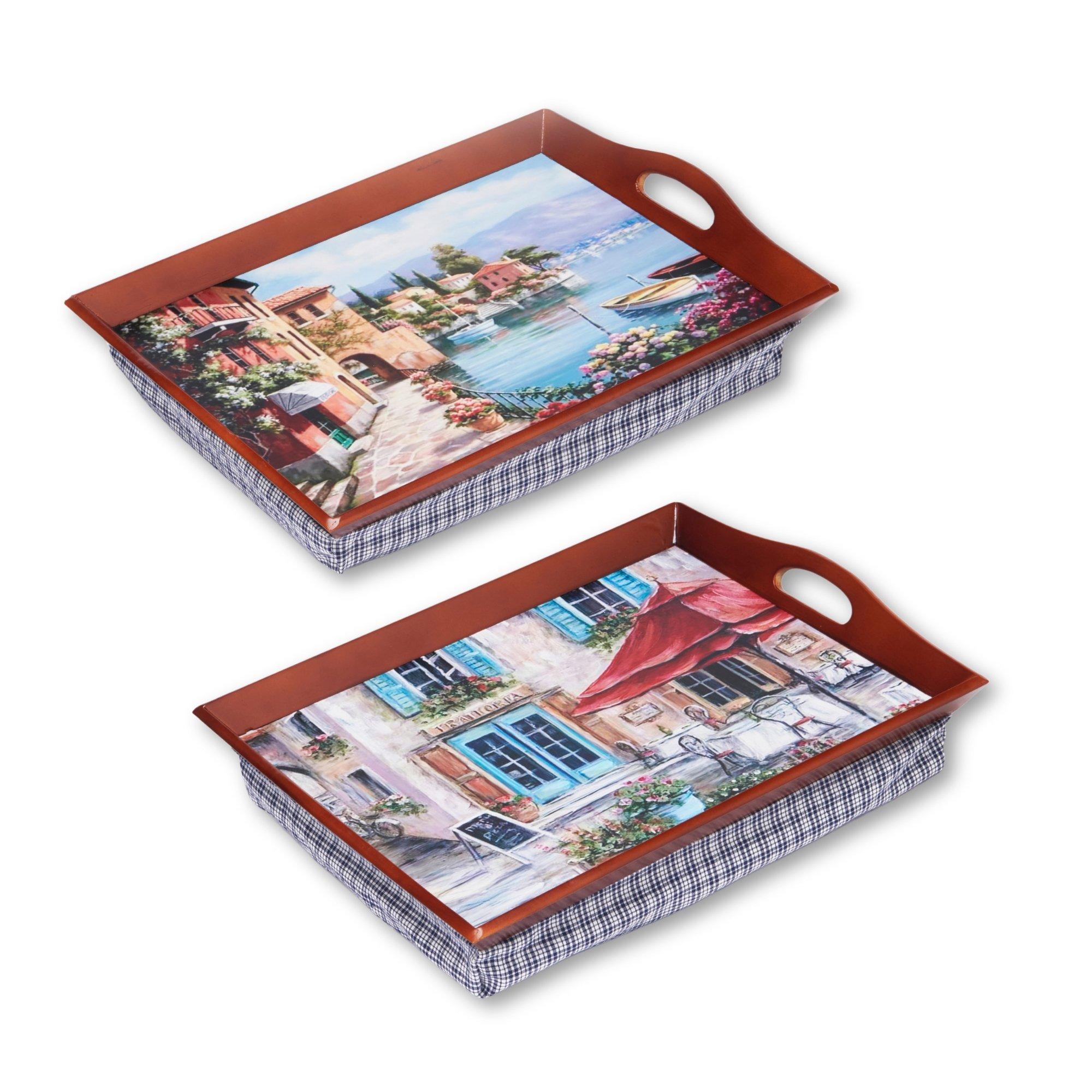 Mahogany - Greenhurst - Pack of 2 Padded Lap Trays - 1