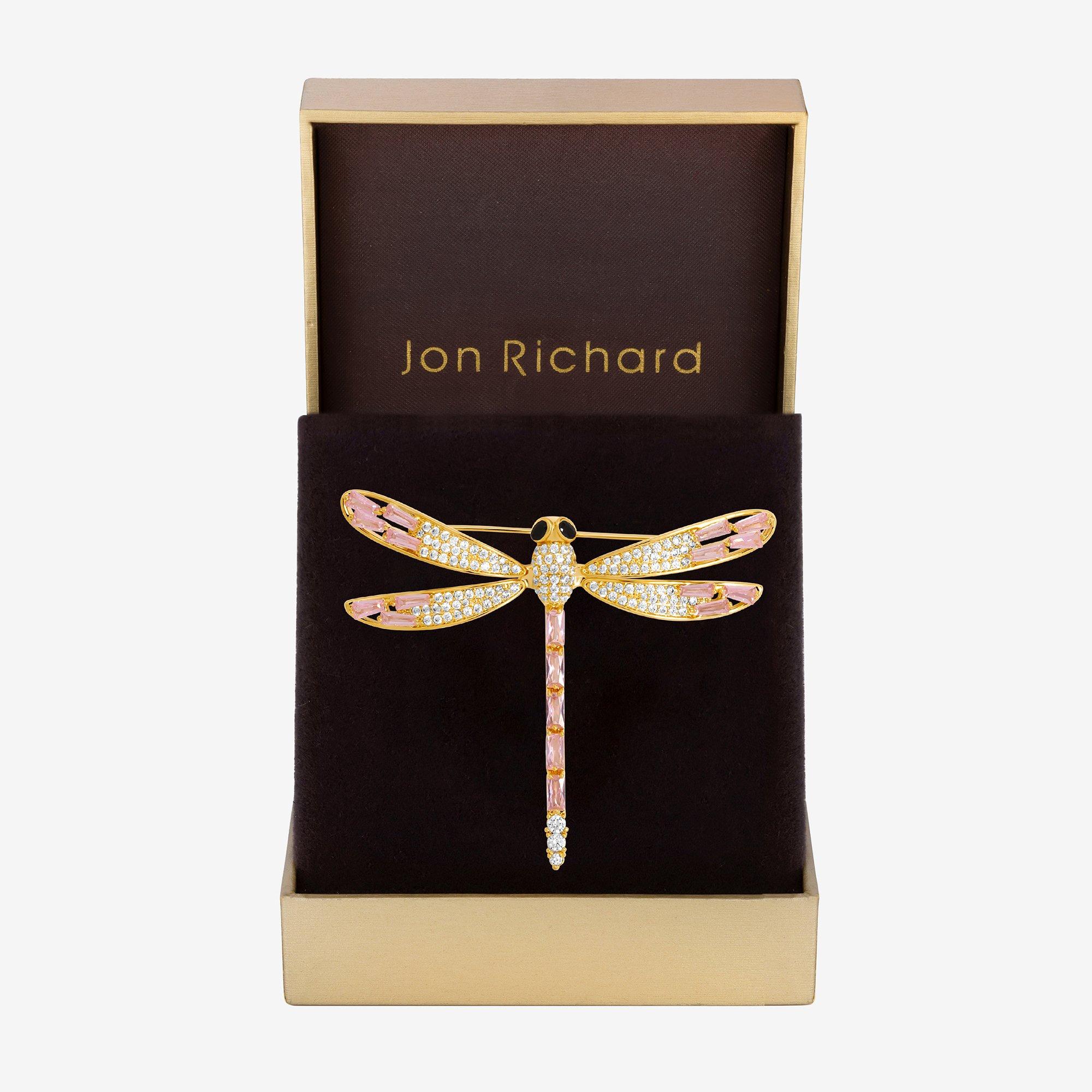 Gold - Jon Richard - Gold Plated Dragon Fly Brooch - Gift Box - 1