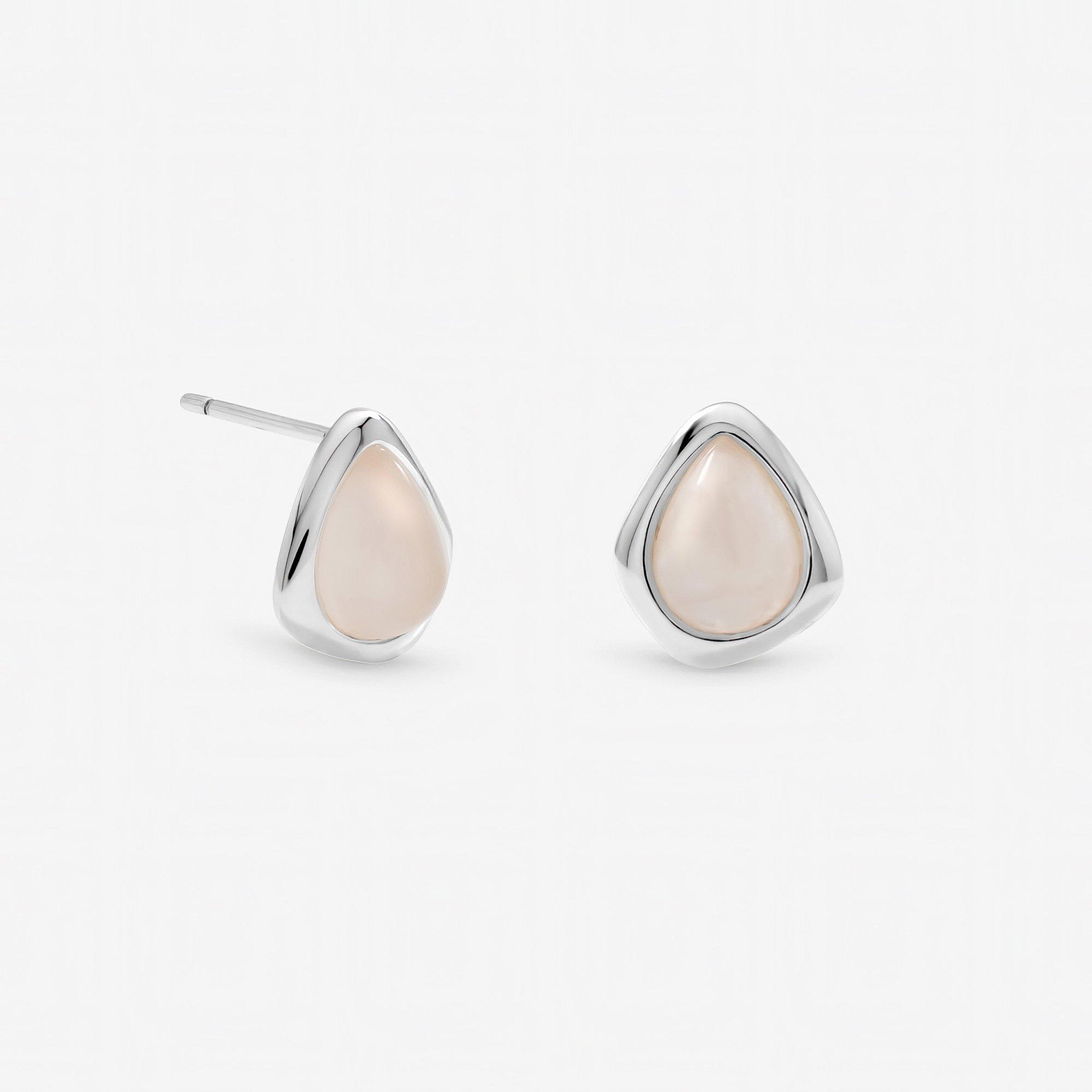 Silver - Inicio - Sterling Silver Plated Rose Polished Stud Earrings - 1