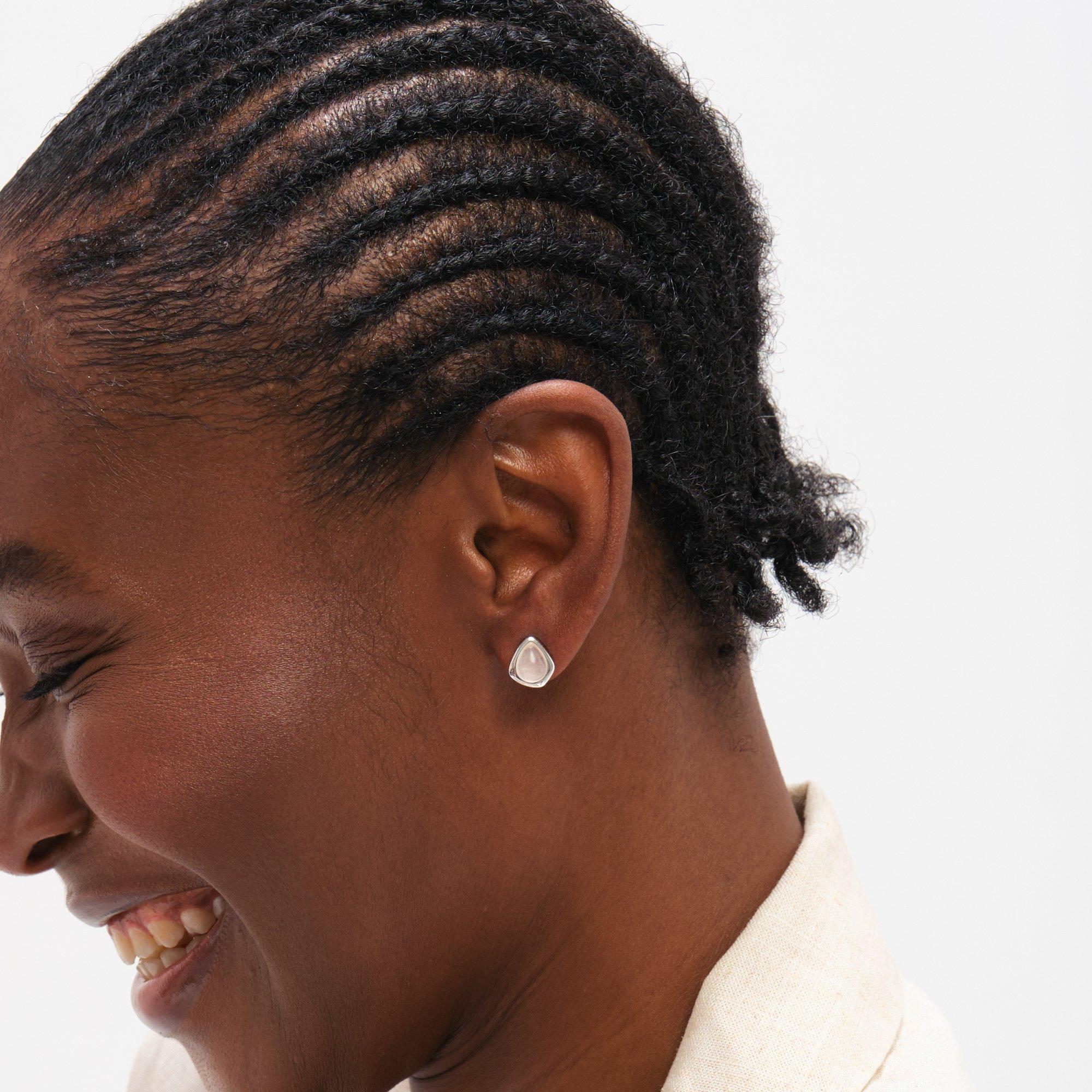 Silver - Inicio - Sterling Silver Plated Rose Polished Stud Earrings - 2