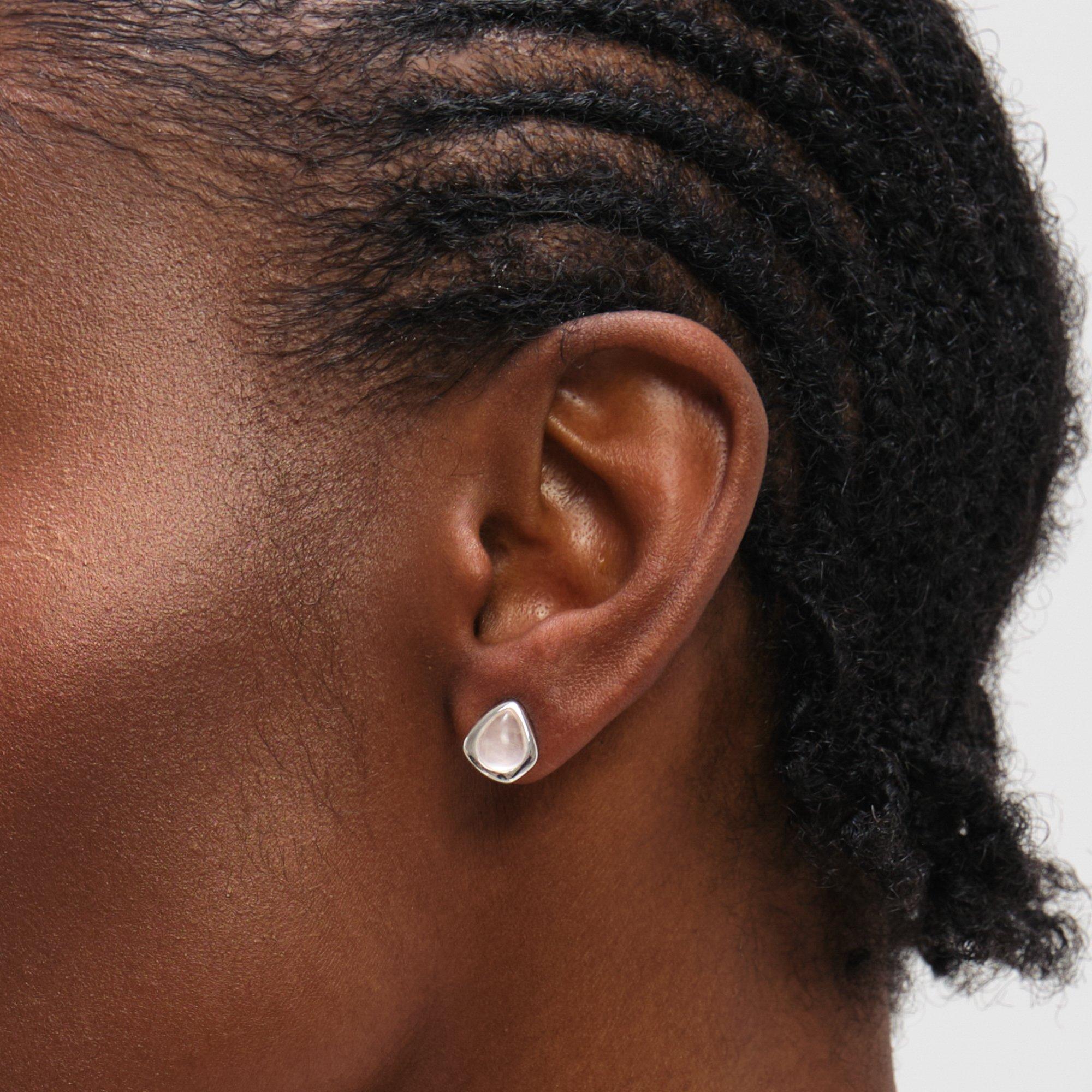 Silver - Inicio - Sterling Silver Plated Rose Polished Stud Earrings - 3