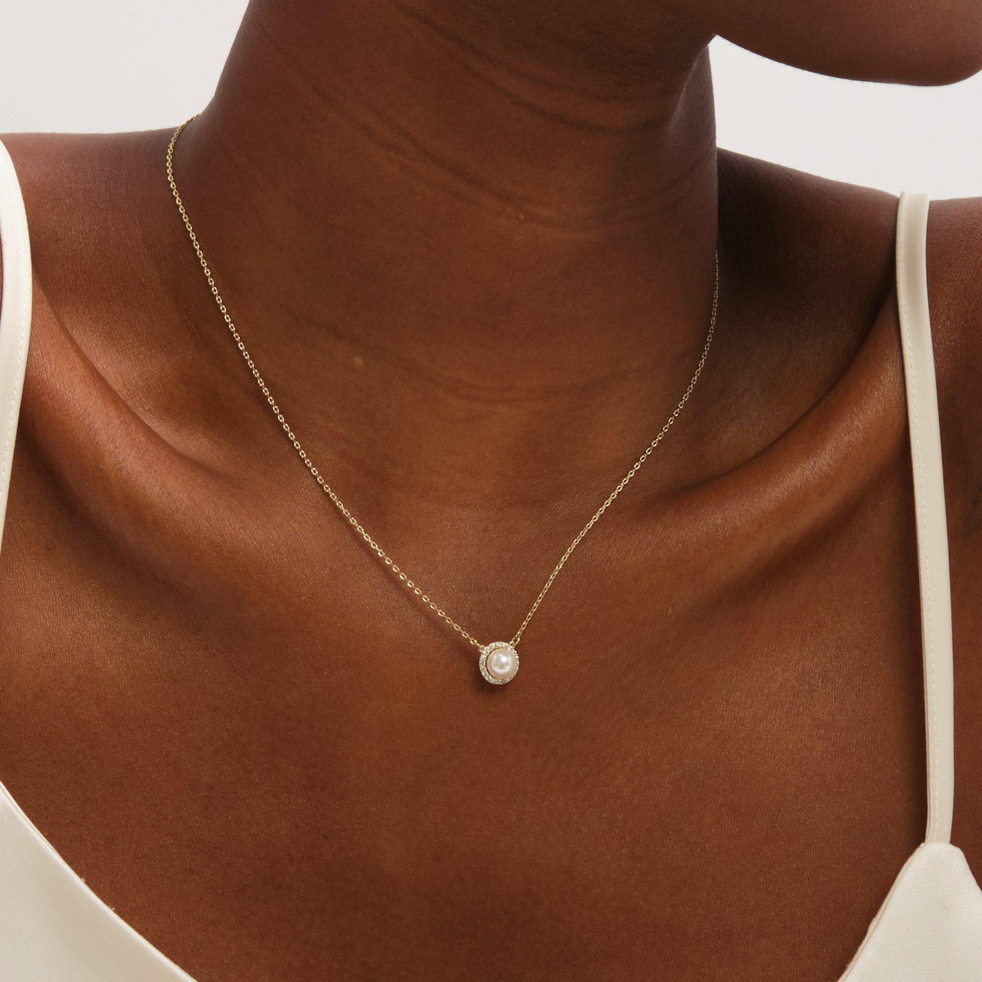 Gold - Jon Richard - Gold Crystal and Pearl Halo Set - Gift Box - 4