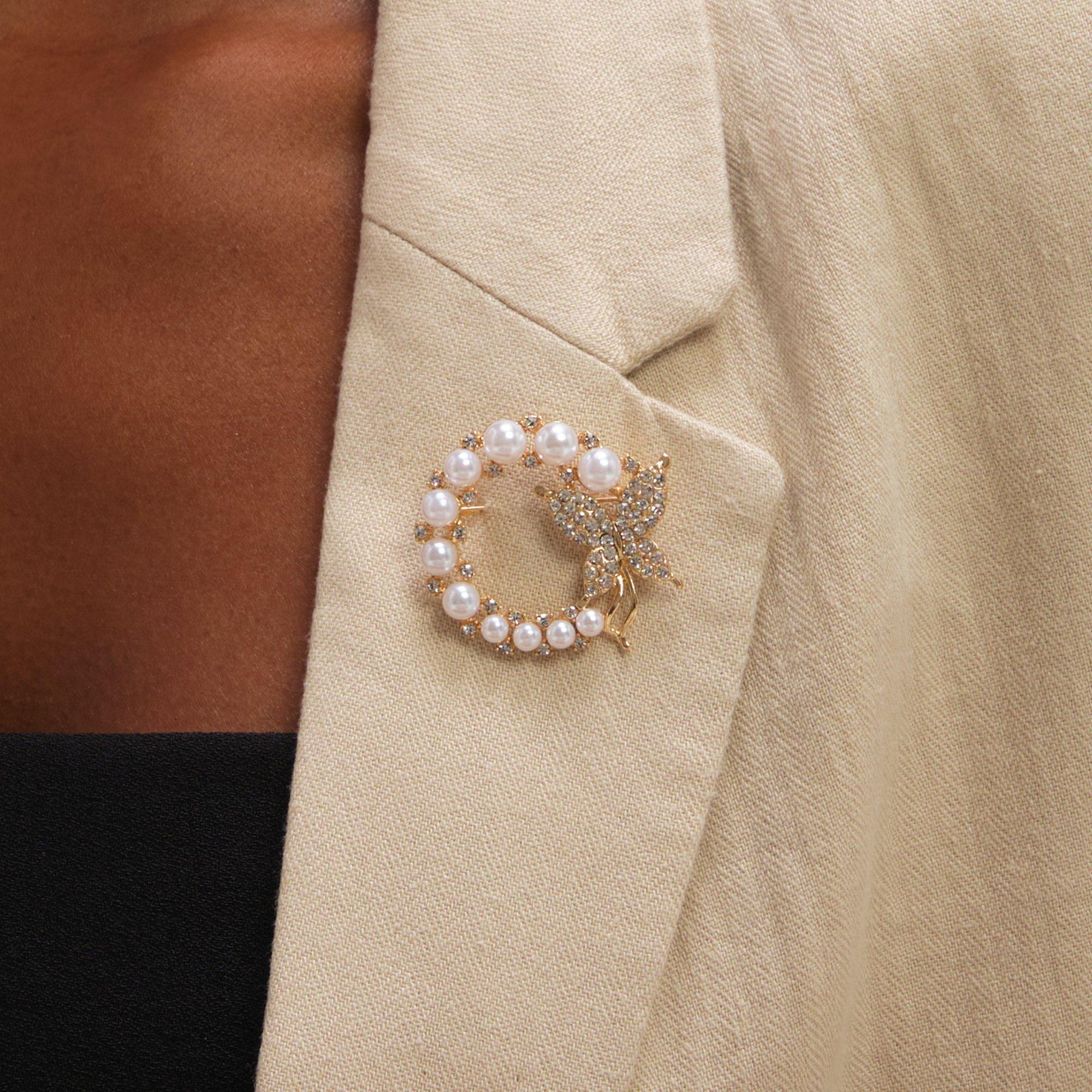 Gold - Jon Richard - Gold Plated Pearl Butterfly Brooch - Gift Box - 3