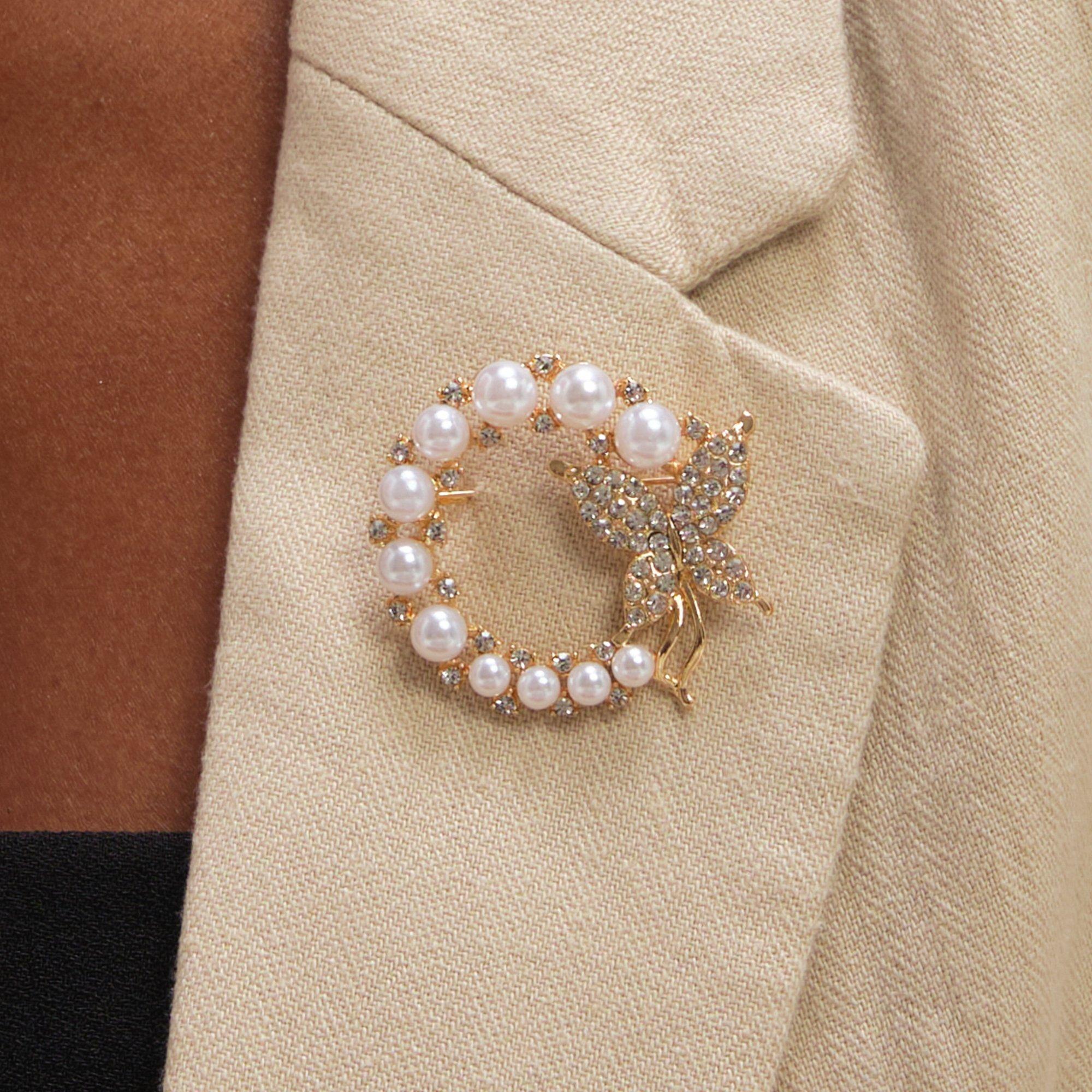 Gold - Jon Richard - Gold Plated Pearl Butterfly Brooch - Gift Box - 4