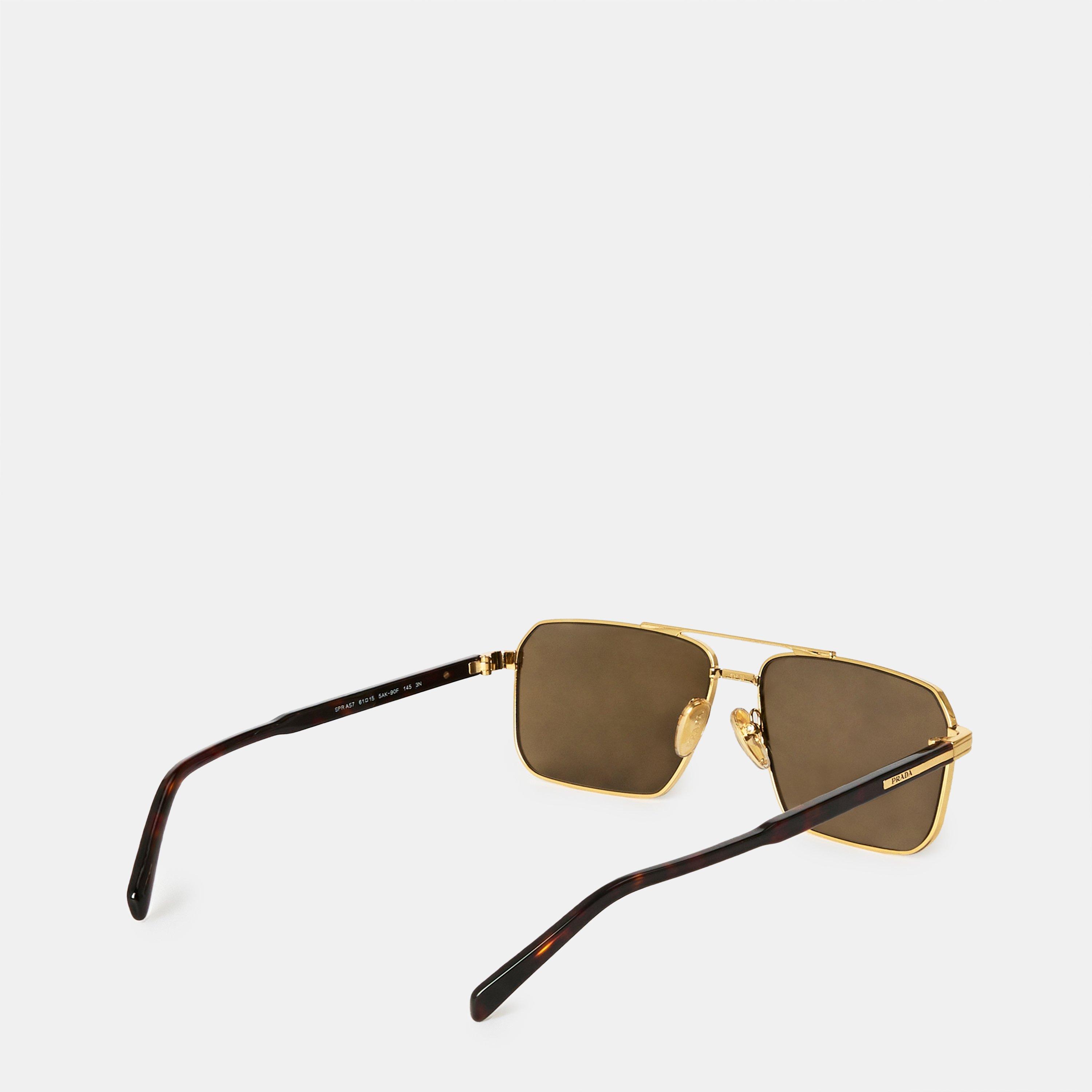 Gold - Prada - Aviator Sunglasses - 2