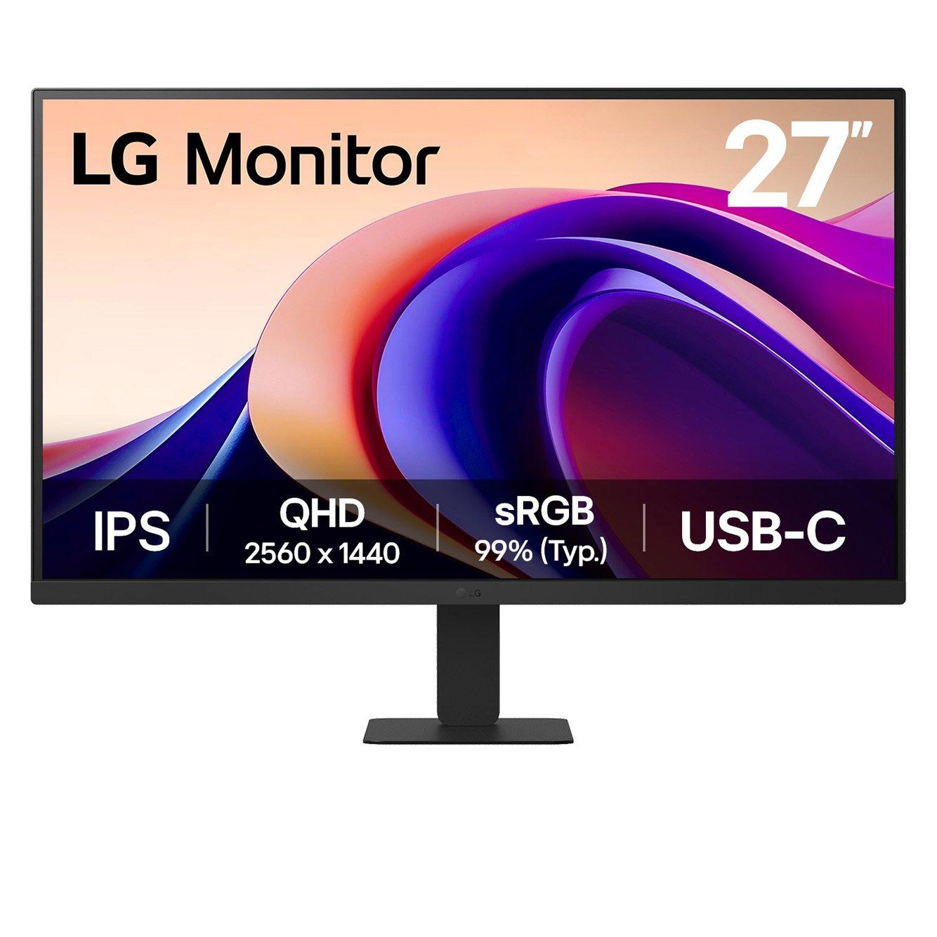 Black - LG - LG 27U631A-B 27 Inch 100Hz IPS QHD USB-C Monitor - 1