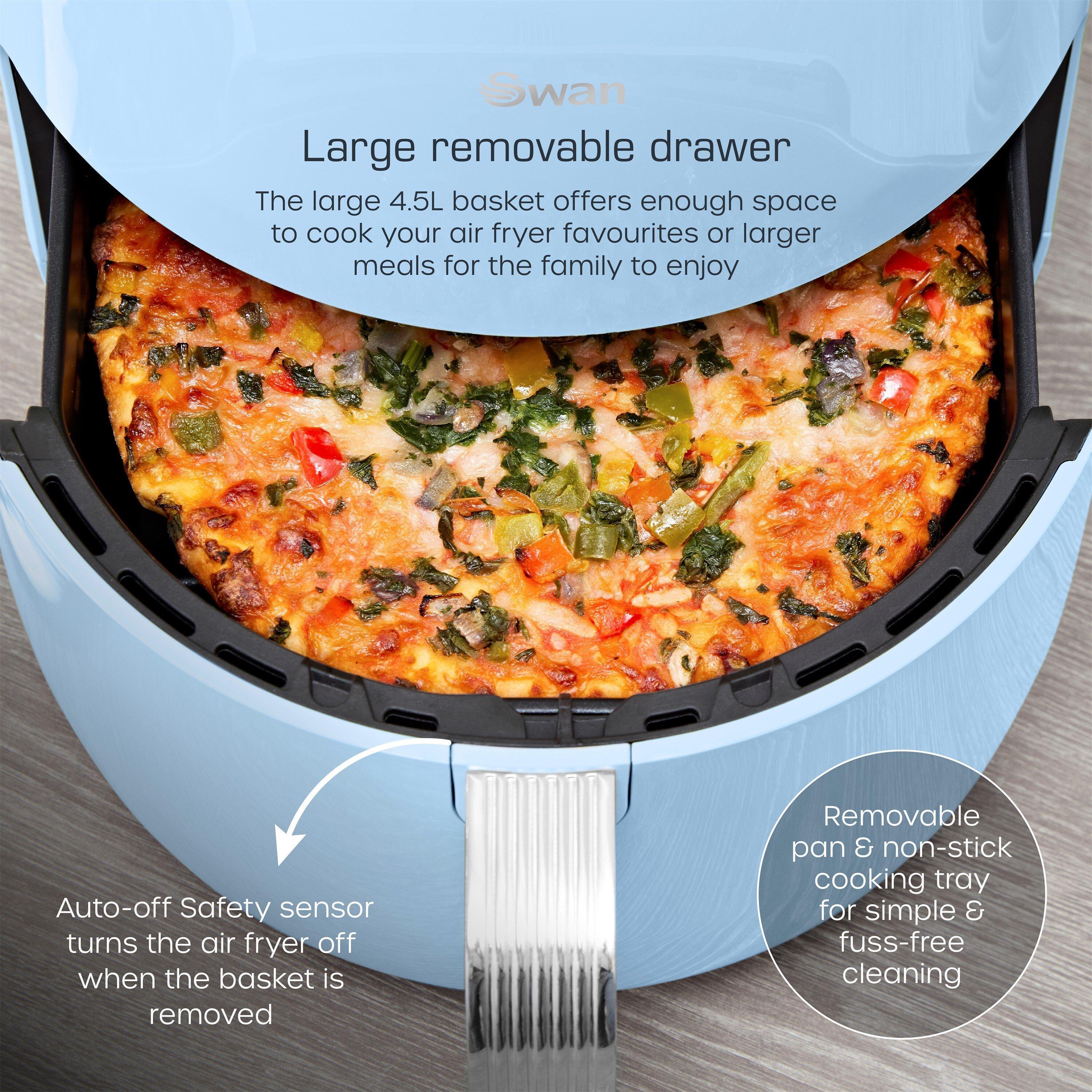 Blue - Swan - Swan Retro 4.5L Air Fryer Blue Digital - 4