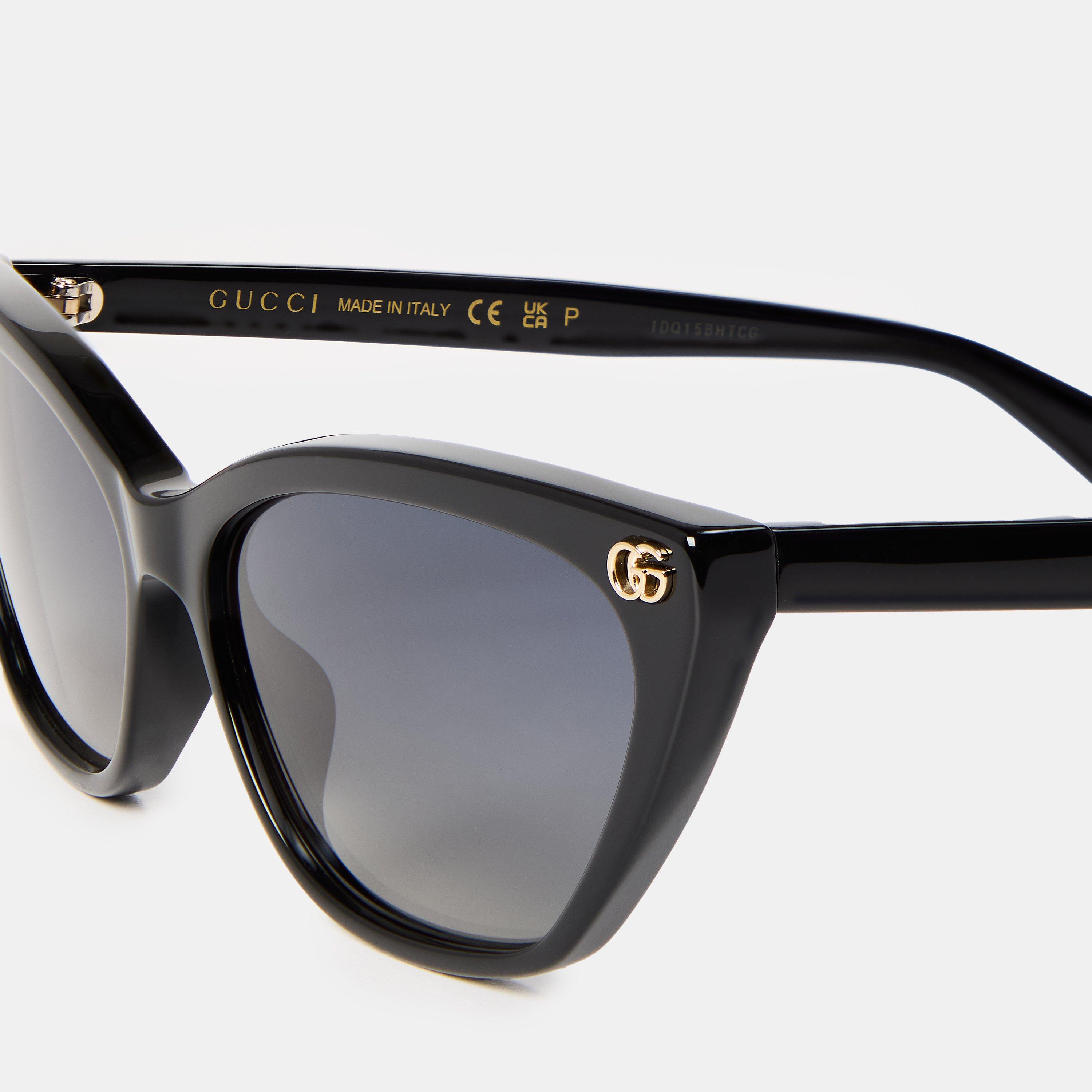 Black/Grey - Gucci - Double G Cats Eye Sunglasses - 5