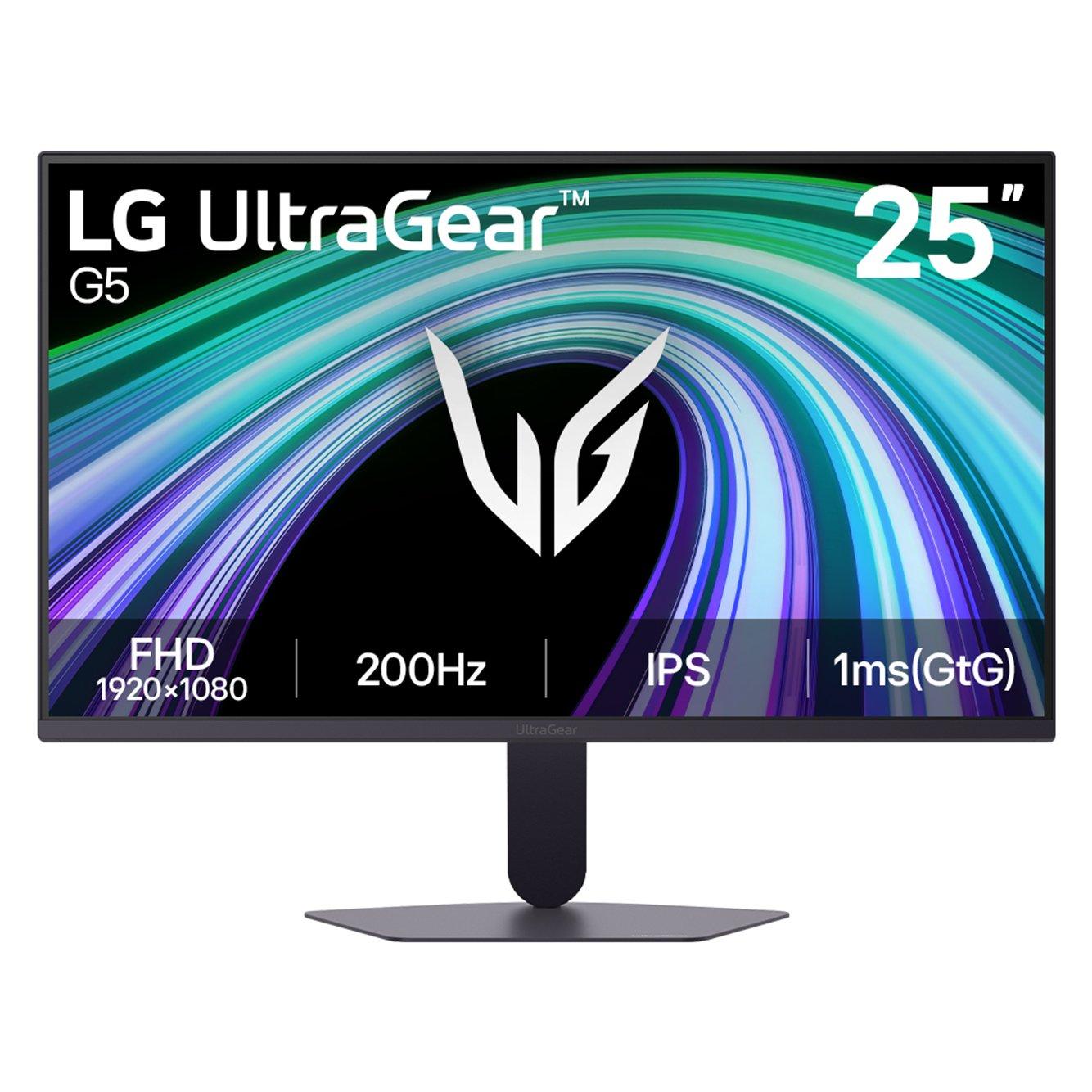 Black - LG - LG 25G523B-B 25 Inch UltraGear G5 200Hz NVIDIA G-SYNC Gaming Monitor - 1