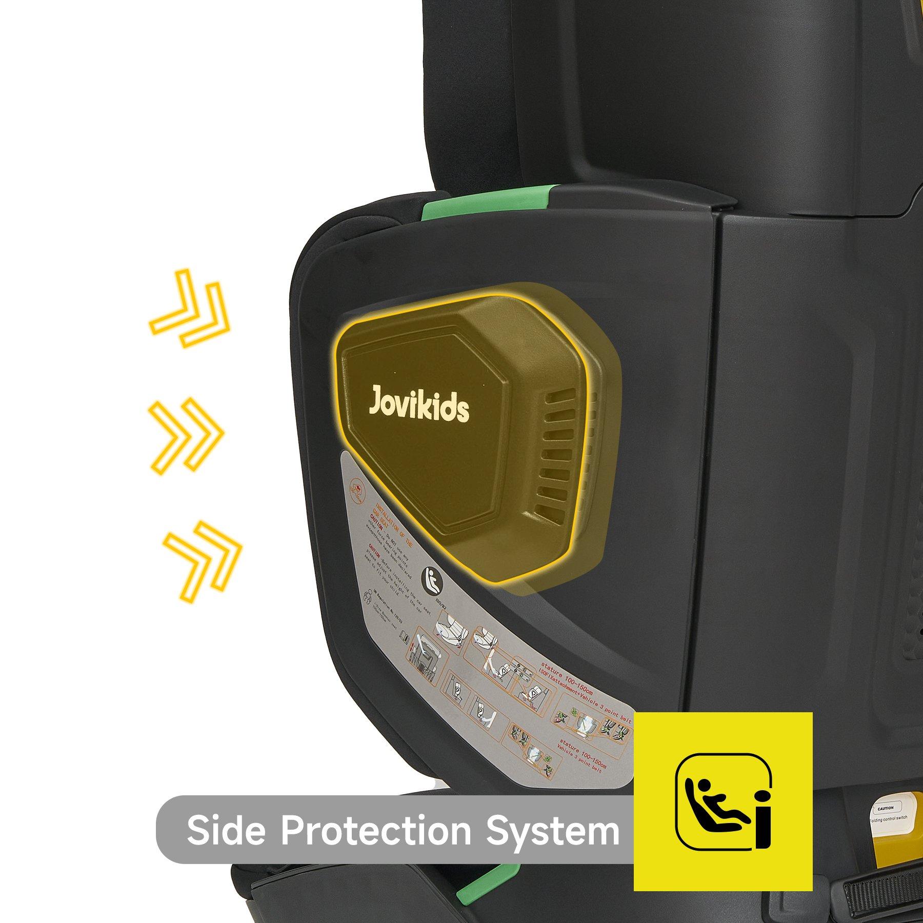 Black - JoviKids - JoviKids Rober Folding Booster Car Seat - Black - 4