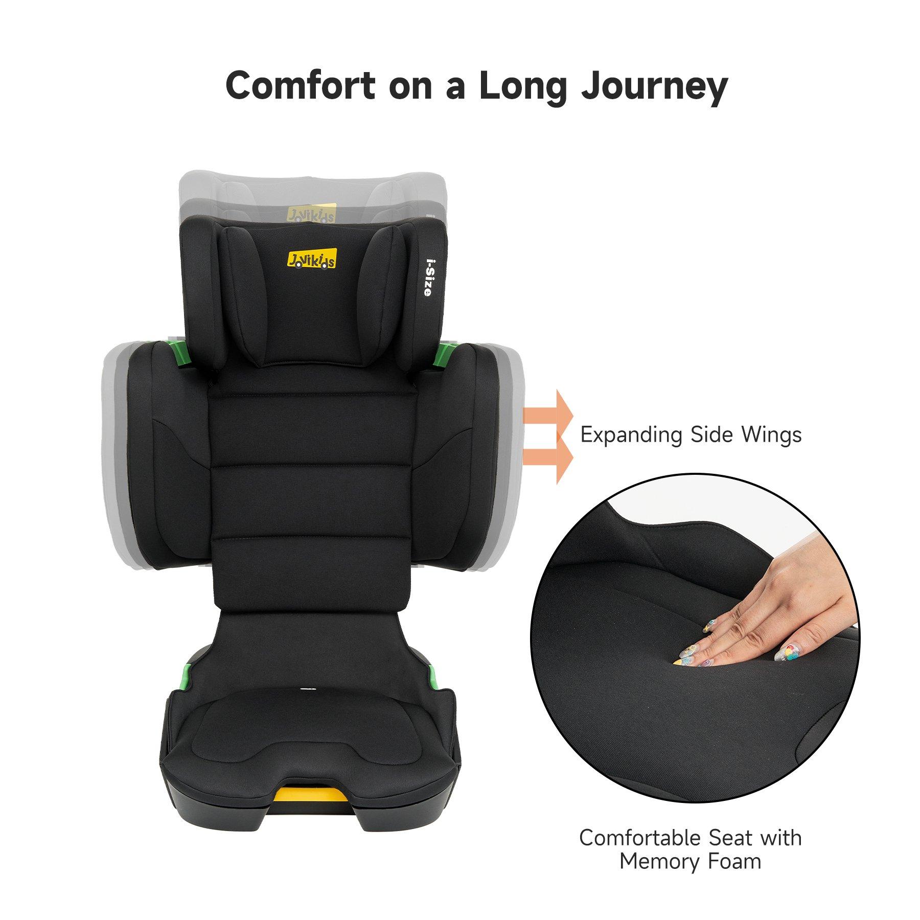 Black - JoviKids - JoviKids Rober Folding Booster Car Seat - Black - 8